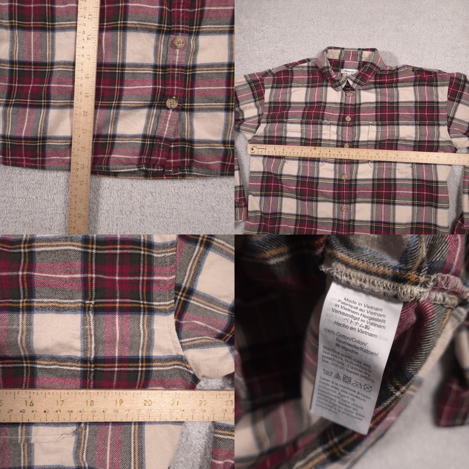 Madewell Madewell Shirt Womens Medium Red Plaid Flannel Button Front Long Sleeve Top Size M / US 6-8 / IT 42-44 - 8 Thumbnail