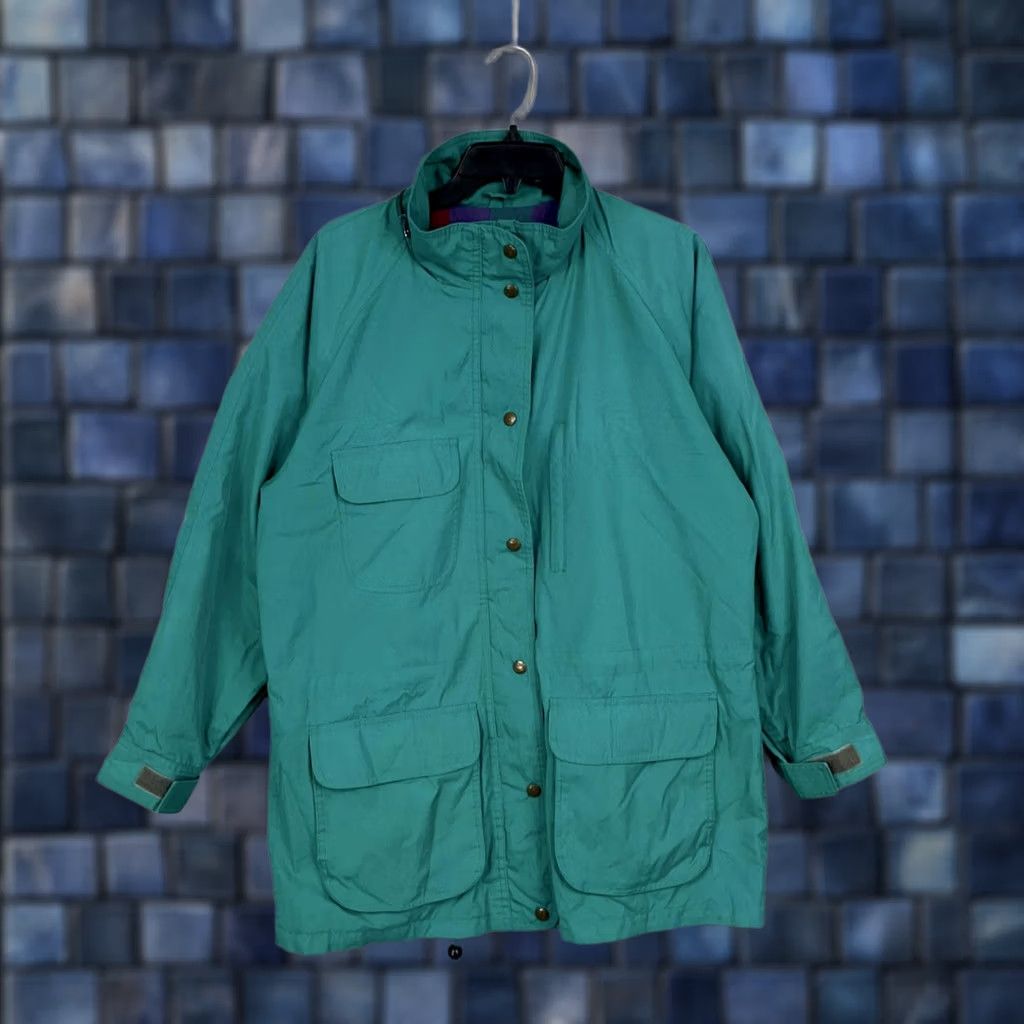 Eddie Bauer VINTAGE Eddie Bauer Jacket Womens Large Teal Wool Lined Field Coat Pockets 90s Size L / US 10 / IT 46 - 1 Thumbnail