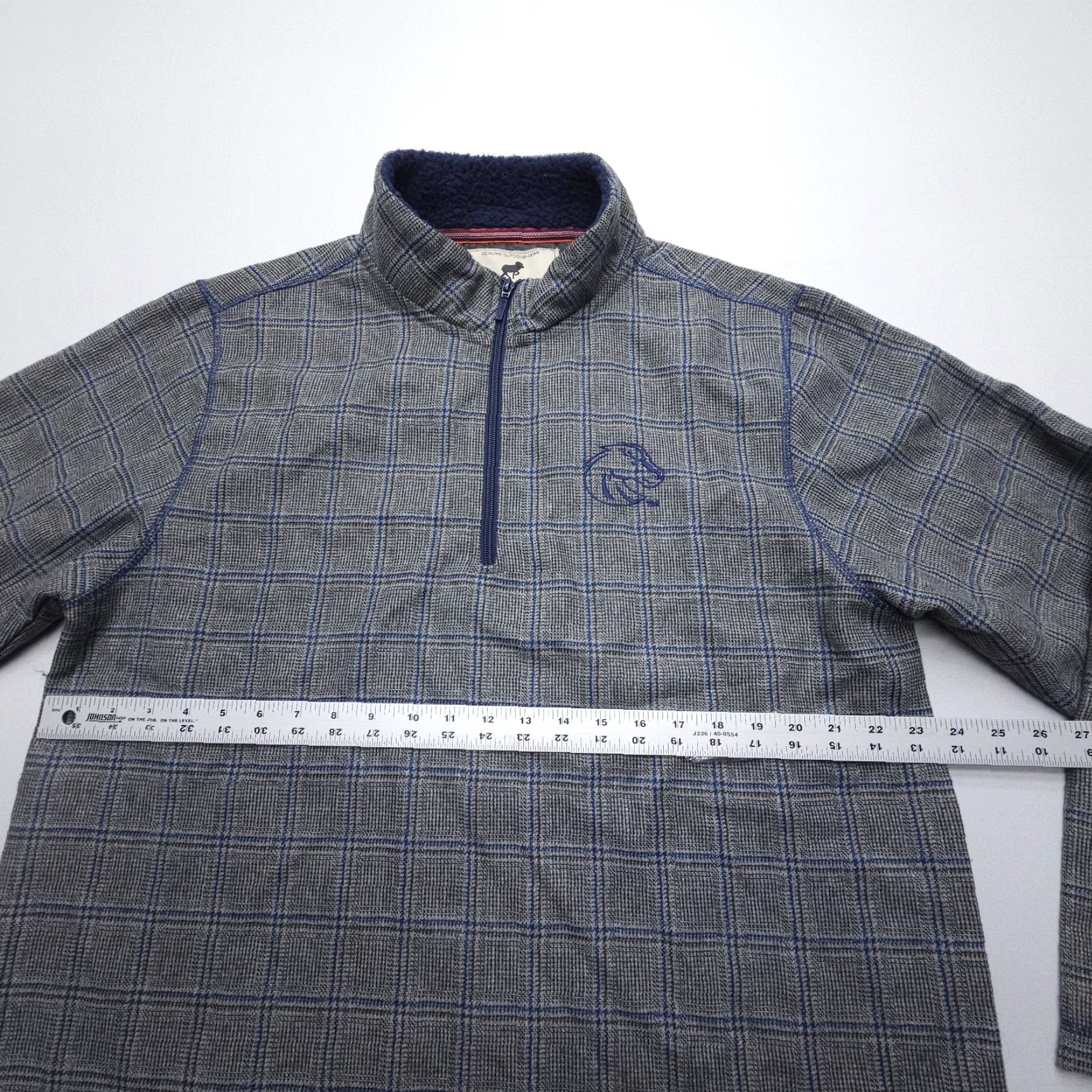 Vintage Genuine Outdoor Gear by Horn Legend Wool Blend 1/4 Zip Jacket Mens Large Gray Plaid Outdoor 1/4 Zip Horn Legend Mens Large Jacket Size US L / EU 52-54 / 3 - 7 Thumbnail