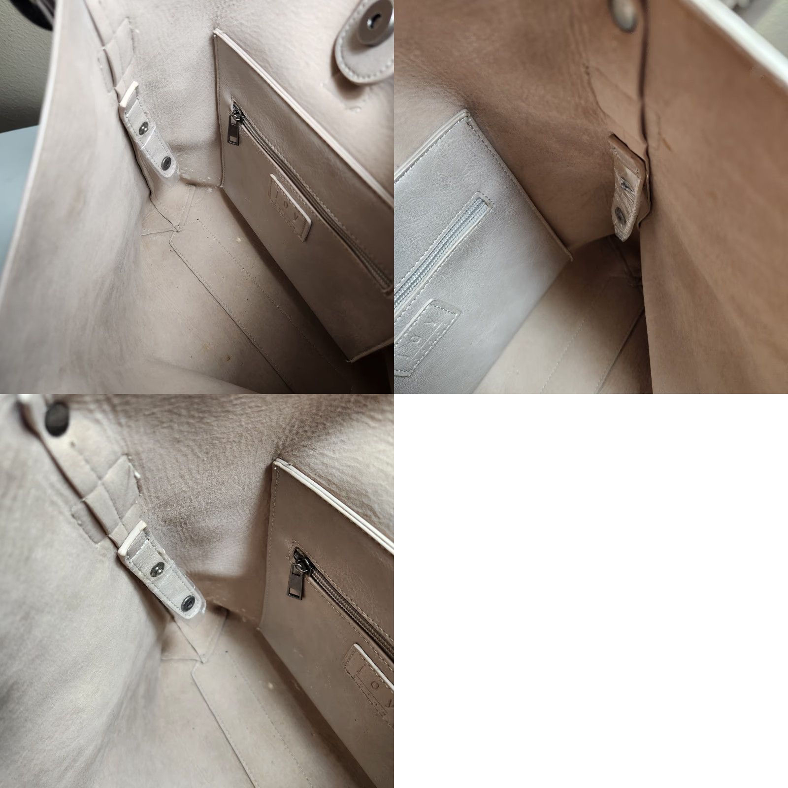 Vintage Joy Susan Tote Bag Beige Large 2-In-1 Convertible Vegan Leather Single Strap Womens Bag Size ONE SIZE - 9 Thumbnail