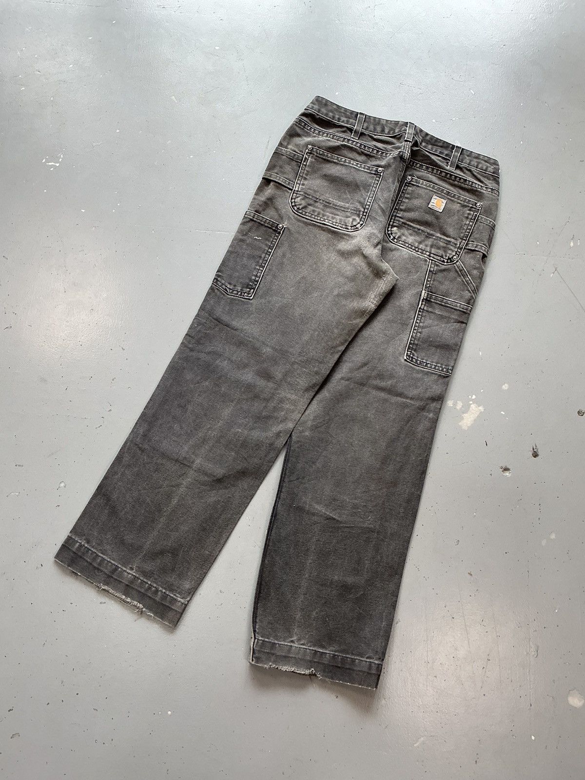 Carhartt × Vintage Vintage sunfade Carhartt B01 BLK painted double knee denim Size US 29 - 9 Thumbnail