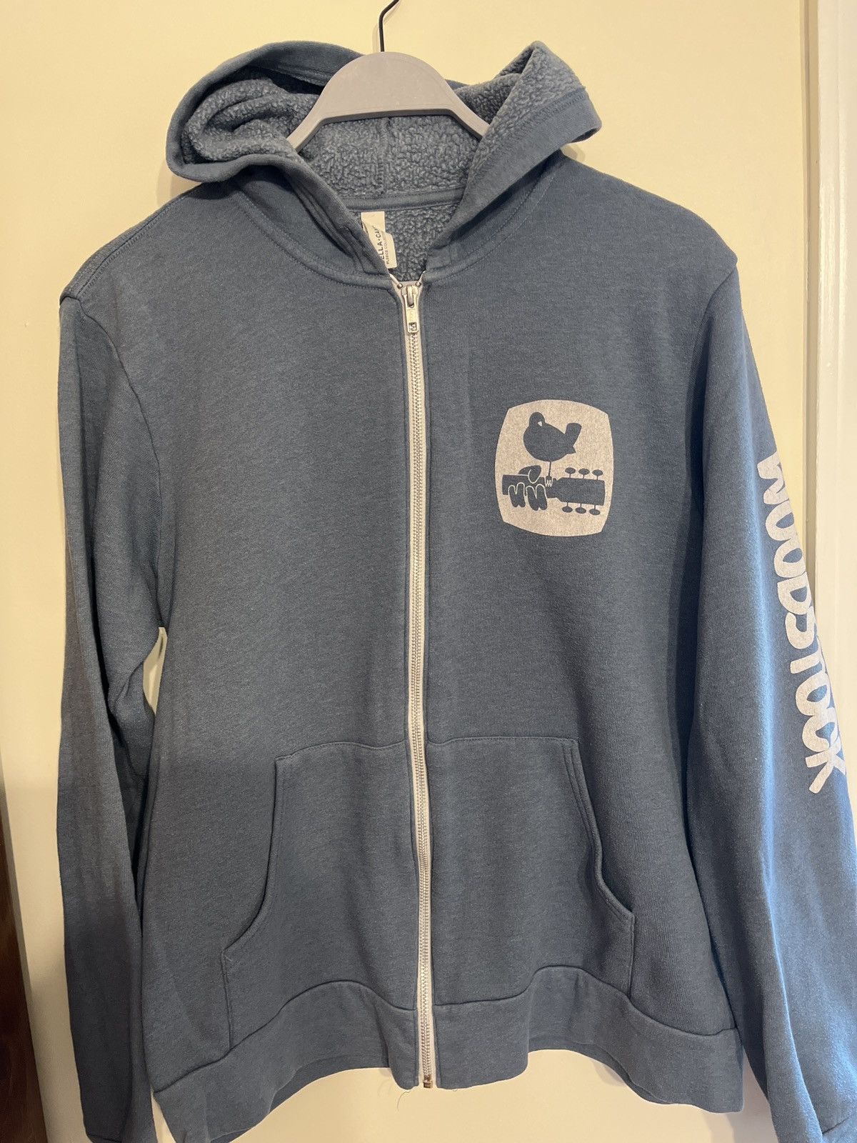 Vintage Woodstock hoodie zip front in large blue Size US L / EU 52-54 / 3 - 2 Thumbnail
