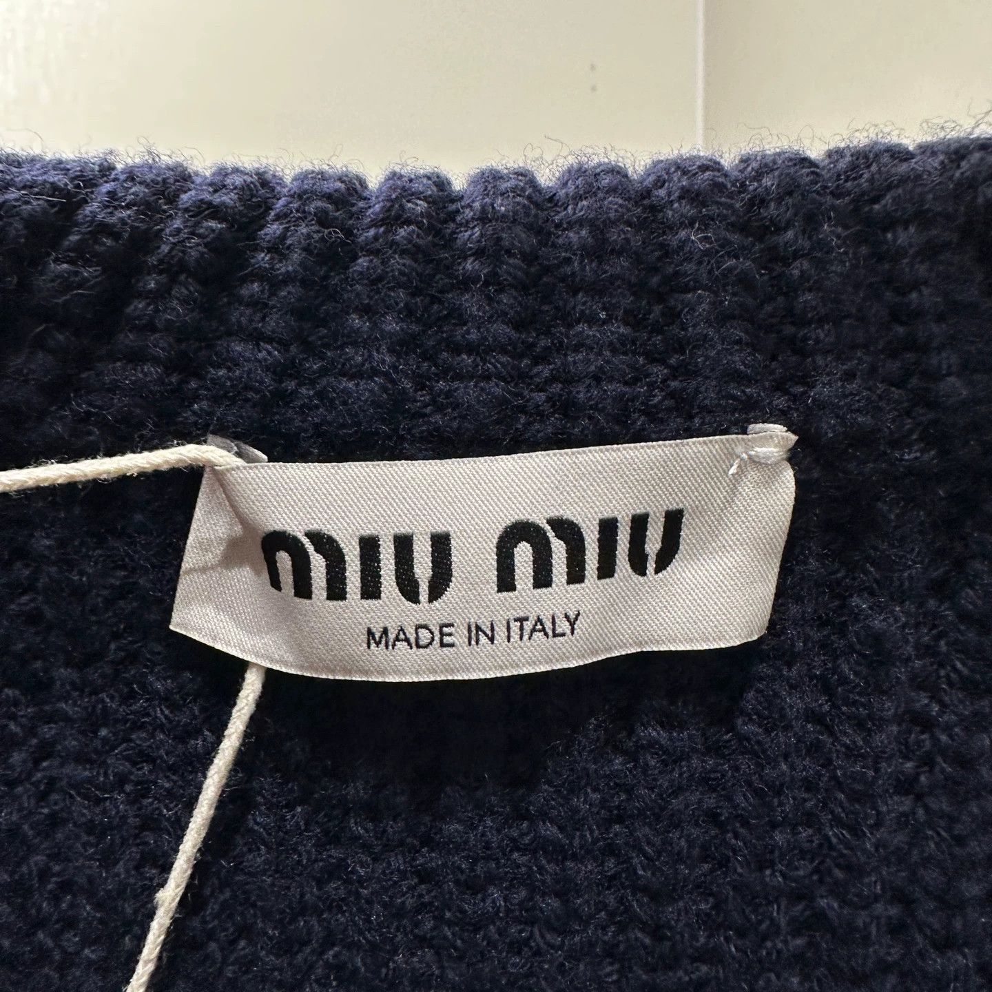 Miu Miu MIU MIU mar241 logo gold button navy collar knit top 38 Size XS / US 0-2 / IT 36-38 - 3 Thumbnail