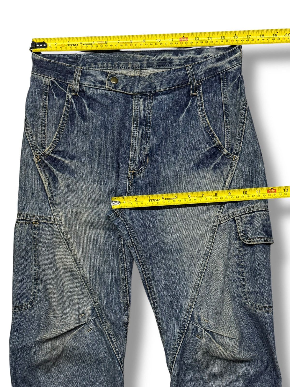 Japanese Brand Vintage Mysty Woman Y2K Japanese Cargo Panel Denim Jeans W32 Size 32" / US 10 / IT 46 - 15 Thumbnail