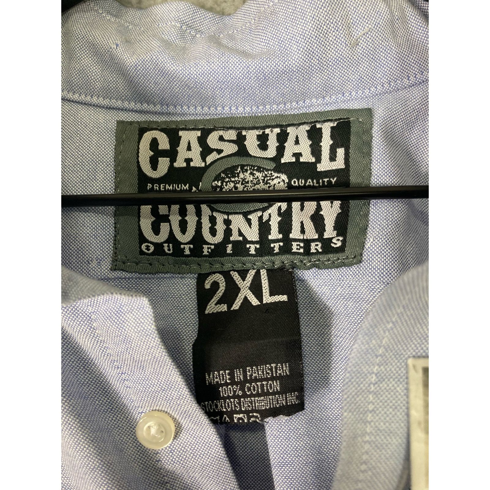 Other Casual Country Men's 2XL Blue Long Sleeve Cotton Dress Shirt Size US XXL / EU 58 / 5 - 2 Thumbnail
