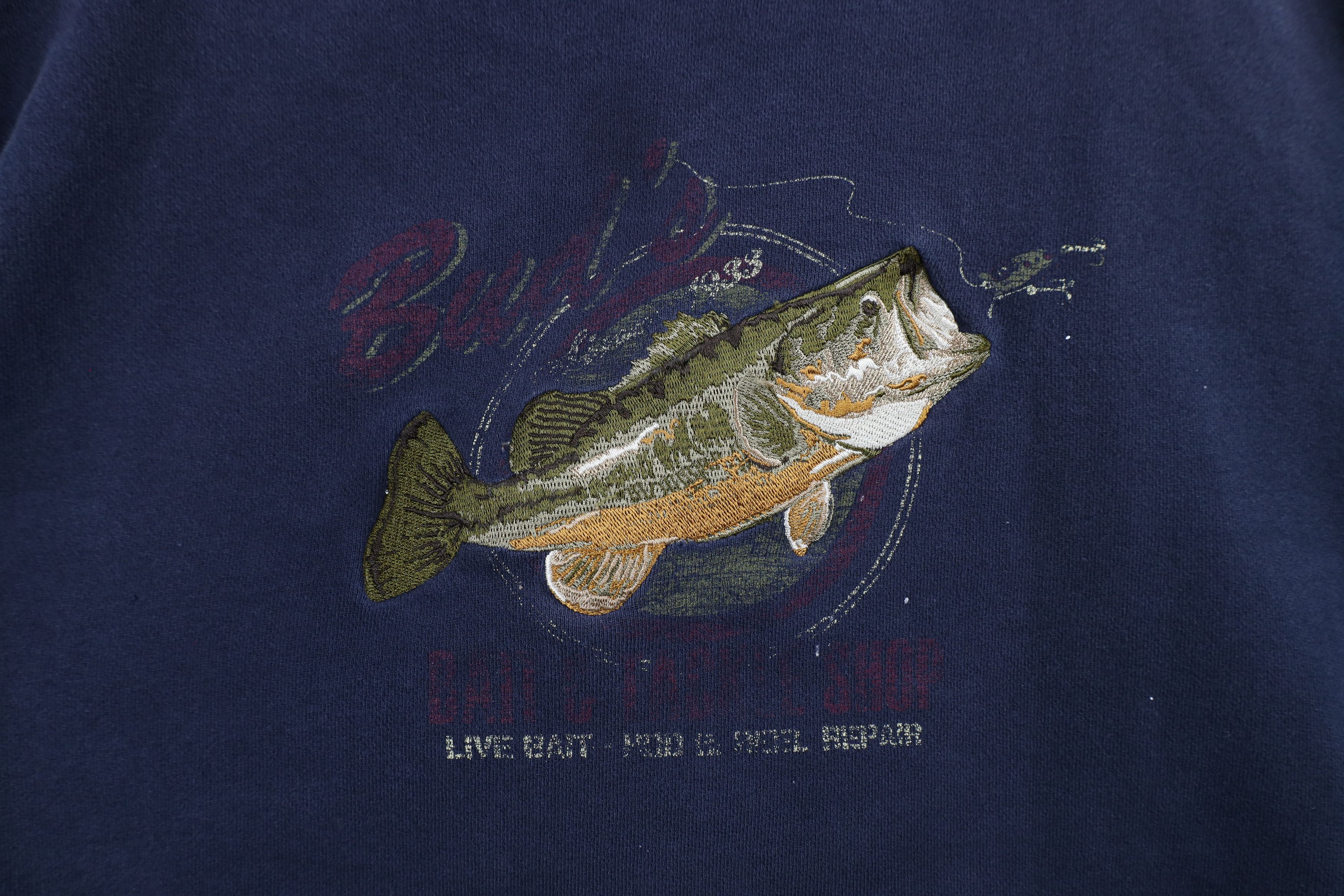 Vintage Vintage Streetwear Sun Faded Bass Fishing Sweatshirt Blue Size US L / EU 52-54 / 3 - 4 Thumbnail