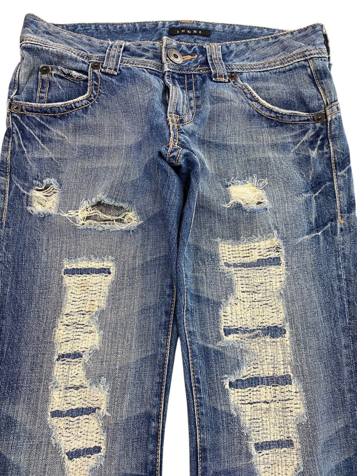 Japanese Brand Japanese Brand Ripped Patch Style Loose Jeans Size US 30 / EU 46 - 2 Thumbnail