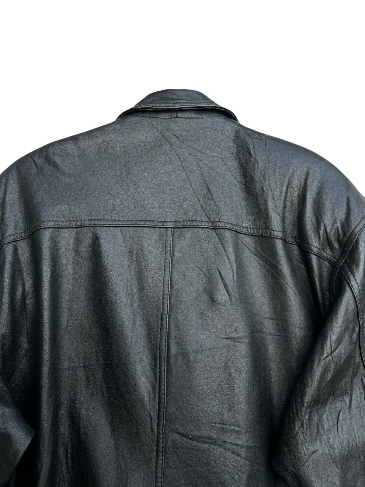 Vintage Vintage 90s Harajuku Mother Coat Black Leather Jacket Size US L / EU 52-54 / 3 - 9 Thumbnail