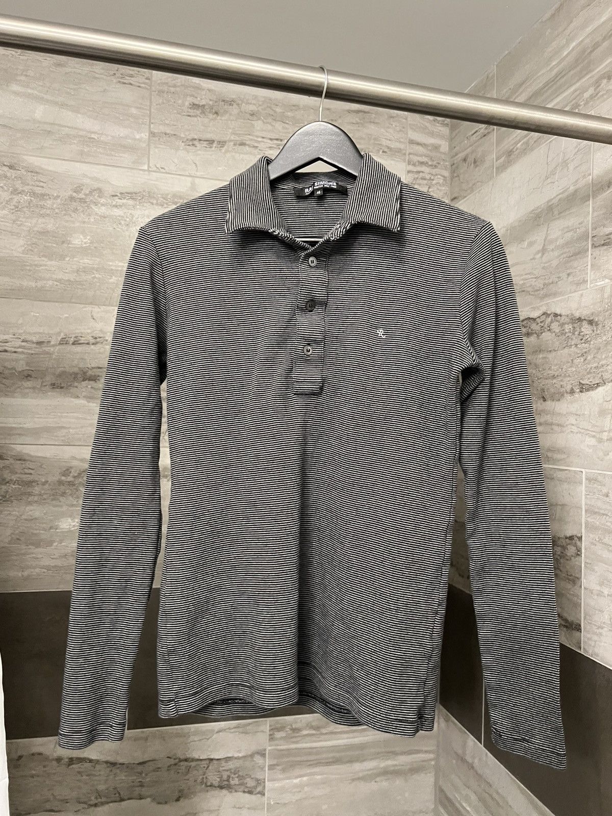RAF SIMONS  2007A/W ニット アーカイブ archive Raf Simons Archive A/W '07 Raf Simons Striped Long-sleeve Polo