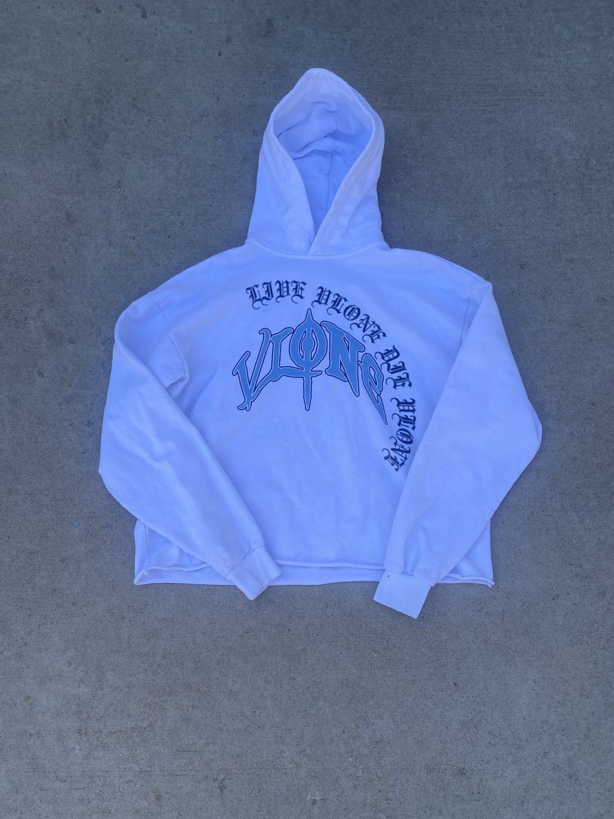 Vlone White and Blue Vlone Old English Hoodie Size US M / EU 48-50 / 2 - 1 Thumbnail