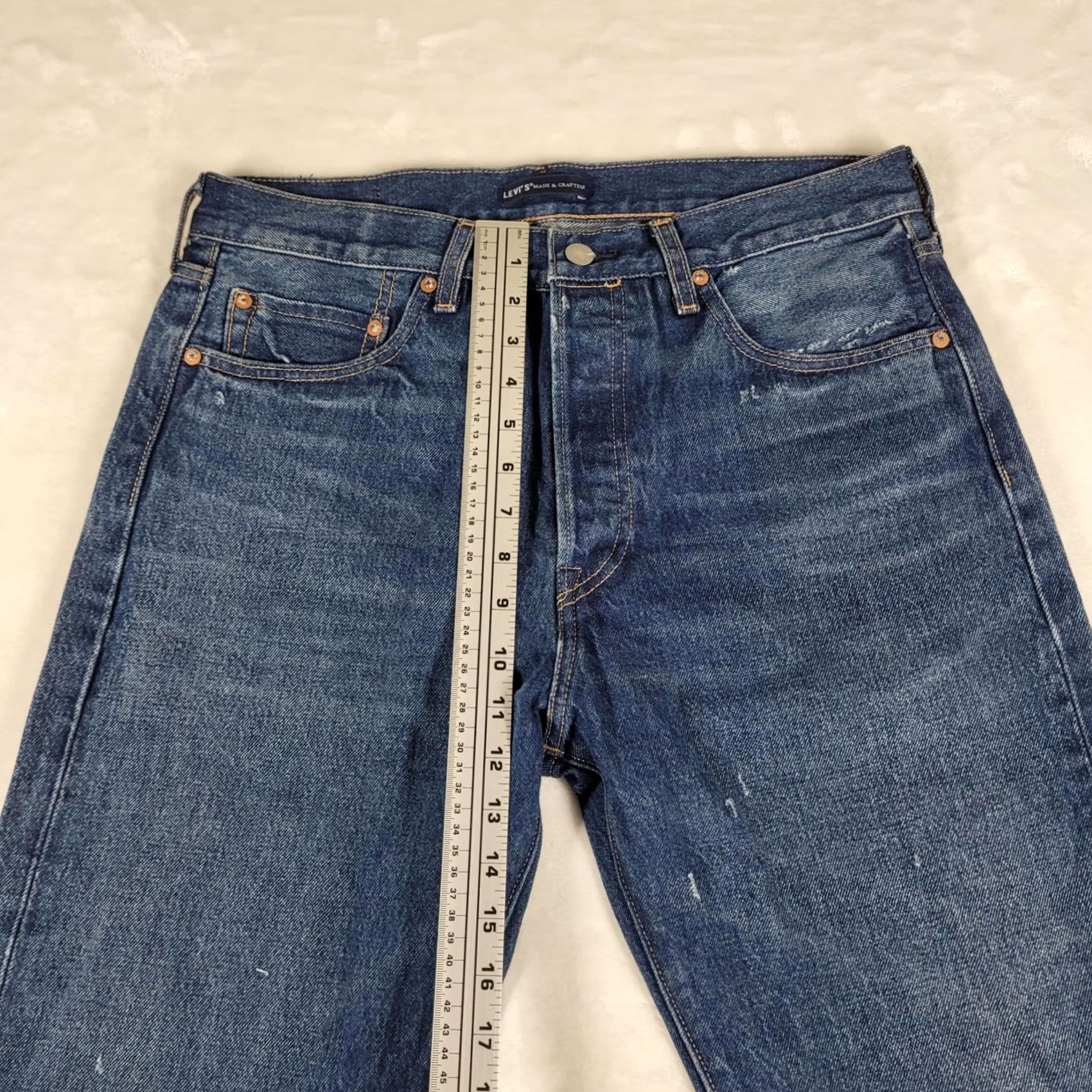 Levi's Levi's Made & Crafted 501 Jeans Men's 32x32 Blue Selvedge Denim LMC Straight Sample Size US 32 / EU 48 - 3 Thumbnail
