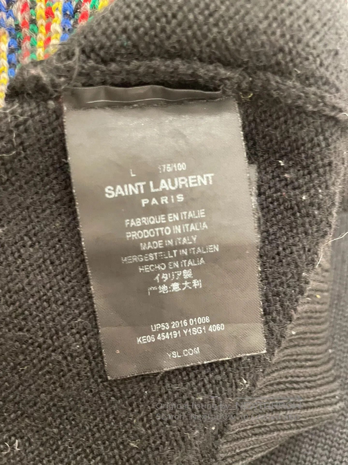 Yves Saint Laurent YSL Men's Wool Sweater in Gray. Size US S / EU 44-46 / 1 - 5 Thumbnail