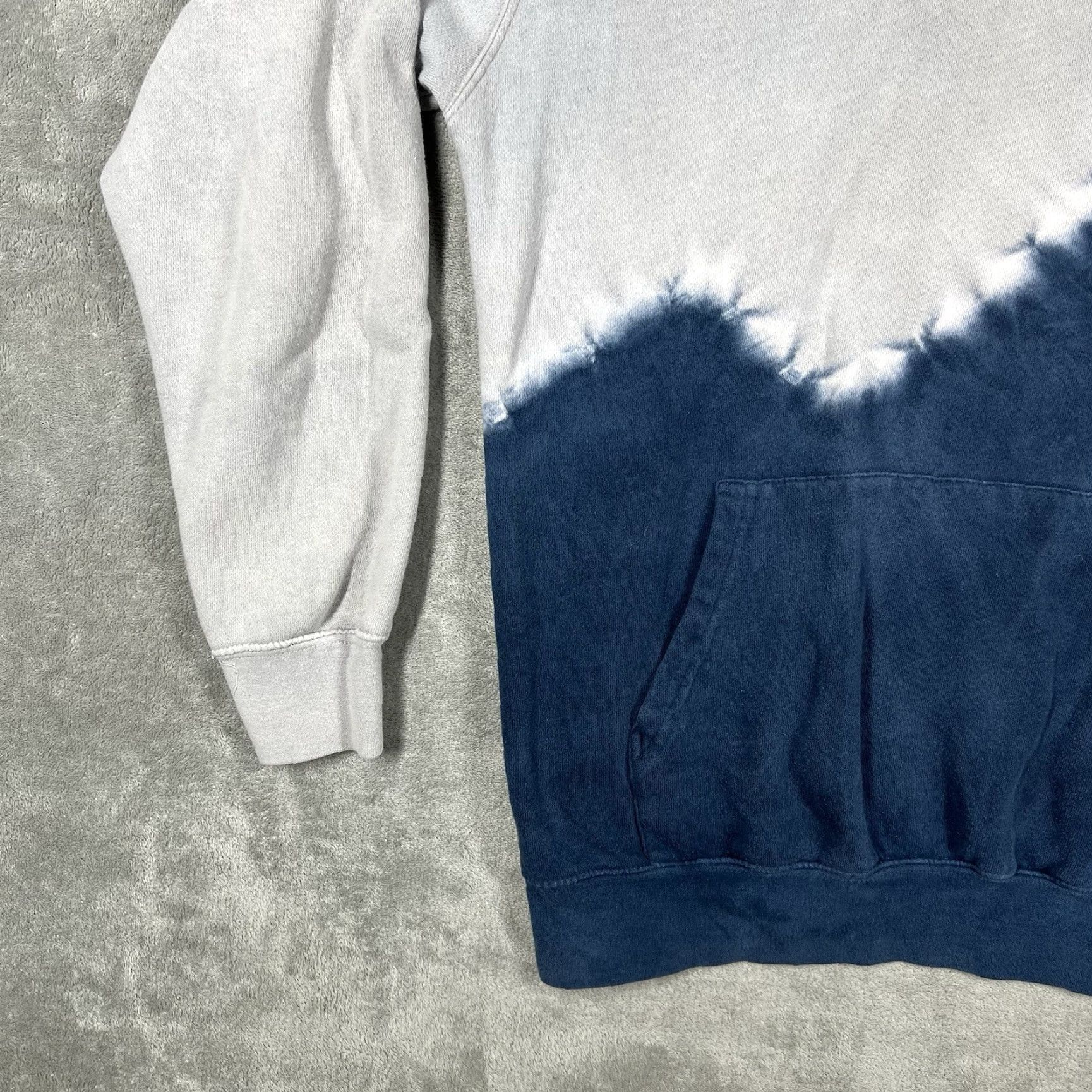 Huf HUF Worldwide Hoodie Mens Medium Tie Dye Navy Blue Gray Pullover Sweatshirt Long Sleeve Hooded Pockets Embroidered Logo Multicolor California? Size US M / EU 48-50 / 2 - 3 Thumbnail