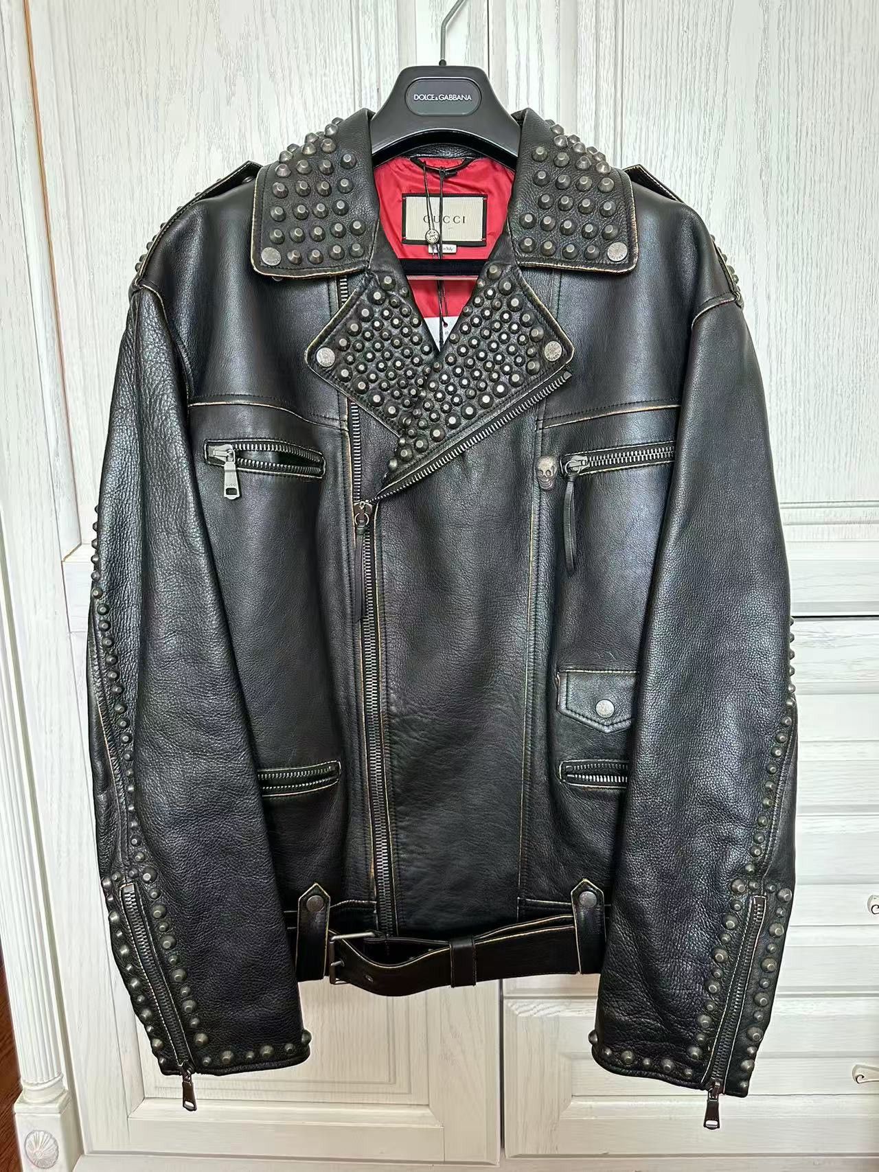 Gucci Gucci King Charles Spaniel leather biker jacket Coat Size US S / EU 44-46 / 1 - 1 Thumbnail