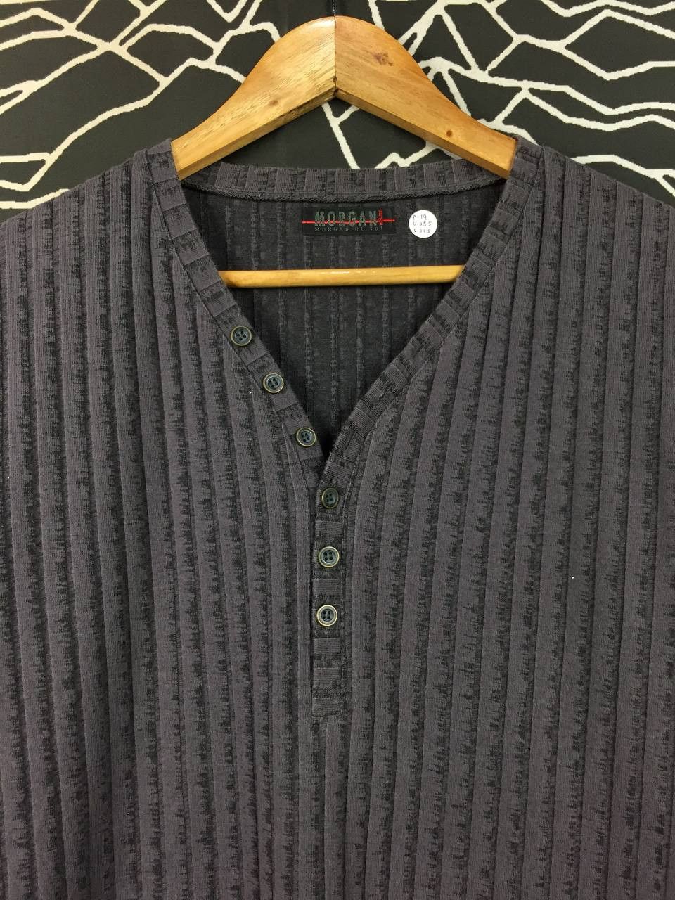 Morgan Homme Morgan Homme Waffle Rib Knit Long Sleeve Henley Tee Size US M / EU 48-50 / 2 - 3 Thumbnail