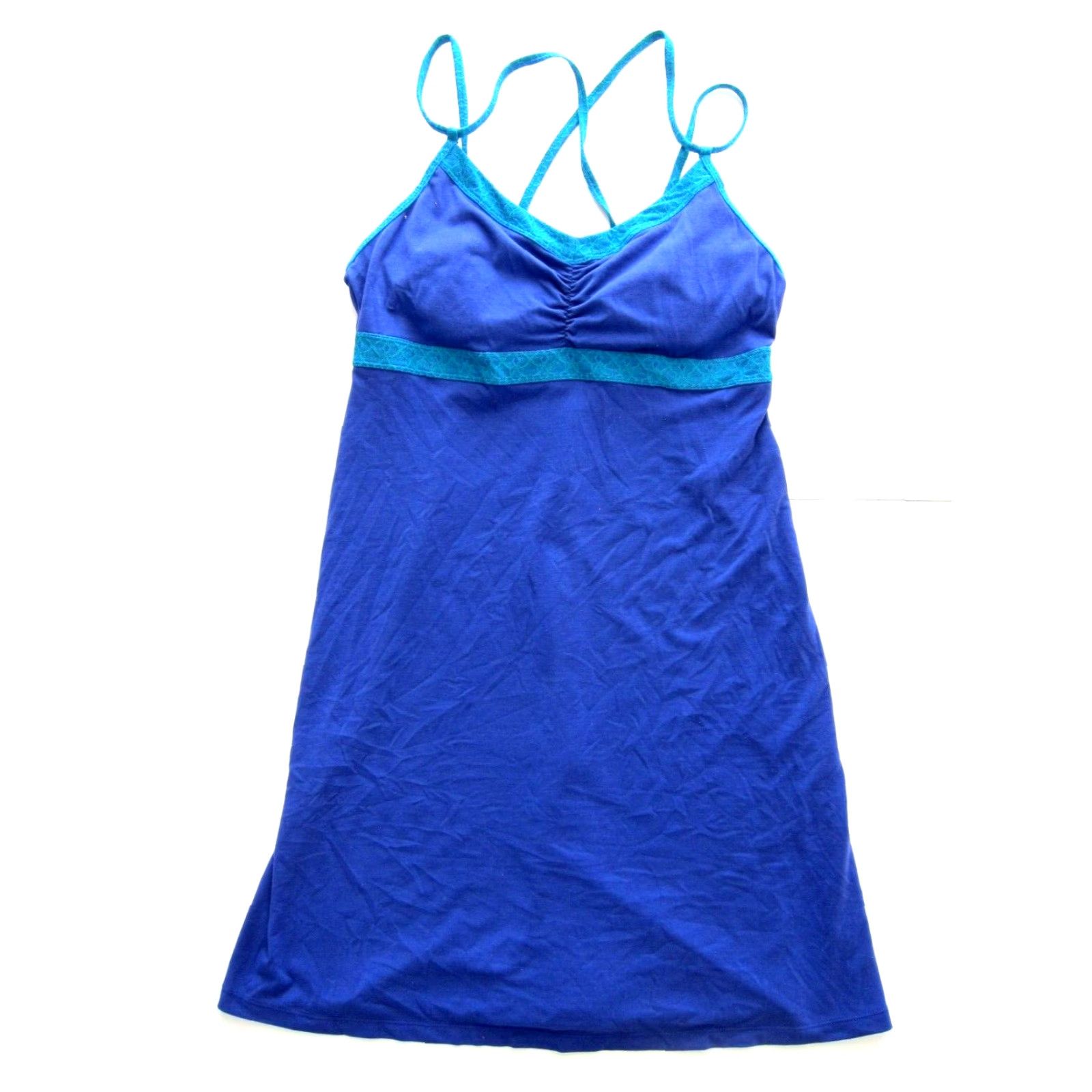 Prana prAna Purple Stretch Tank Dress Large Slip Dress Built In Bra Active Empire Midi Dress Women Size L / US 10 / IT 46 - 2 Thumbnail