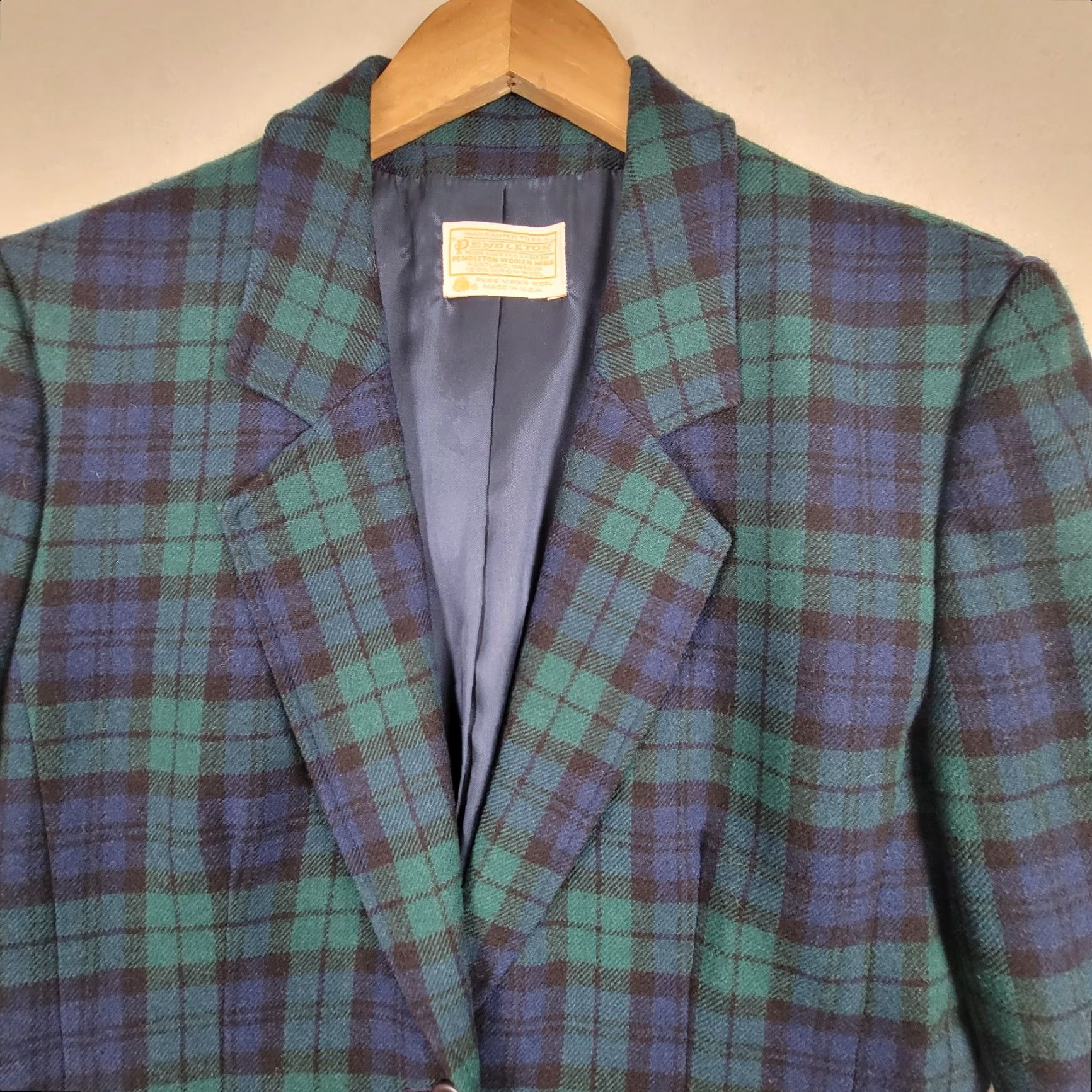 Pendleton VINTAGE Pendleton Blazer Jacket Wool Plaid Green Size 10 USA Lined Women's Size L / US 10 / IT 46 - 3 Thumbnail