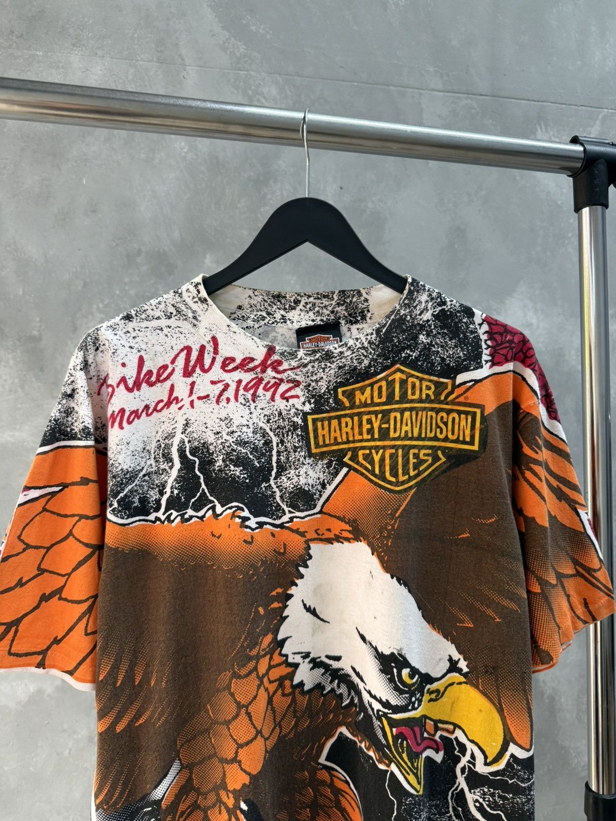 Harley Davidson Vintage 1992 Harley Davidson Bike Week AOP Eagle T Shirt USA Size US L / EU 52-54 / 3 - 2 Thumbnail
