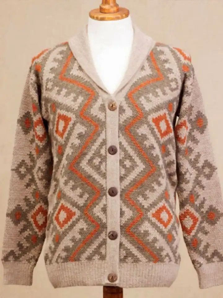 Japanese Brand Collar Long Sleeve Cardigan Knit Jacket Size US L / EU 52-54 / 3 - 3 Thumbnail