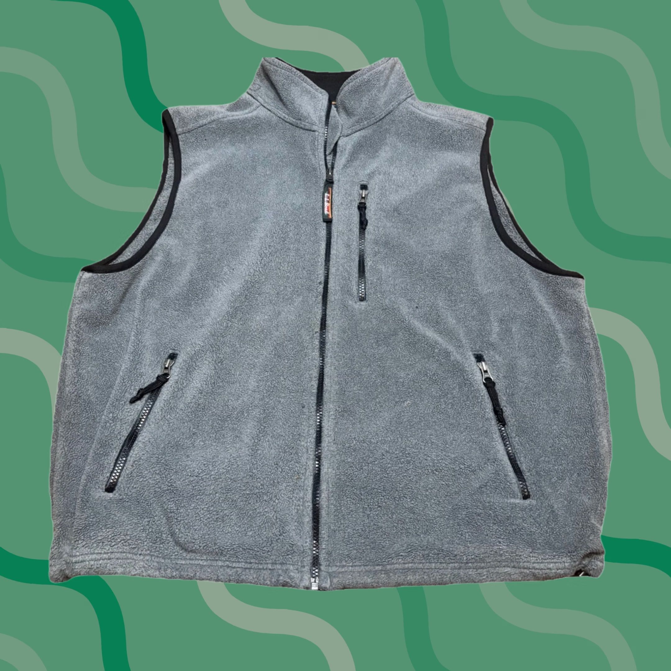 Vintage L.L. Bean Vest Mens XL Gray Fleece Full Zip Chest Pocket Hiking Outdoors Windbreaker Size US XL / EU 56 / 4 - 1 Thumbnail
