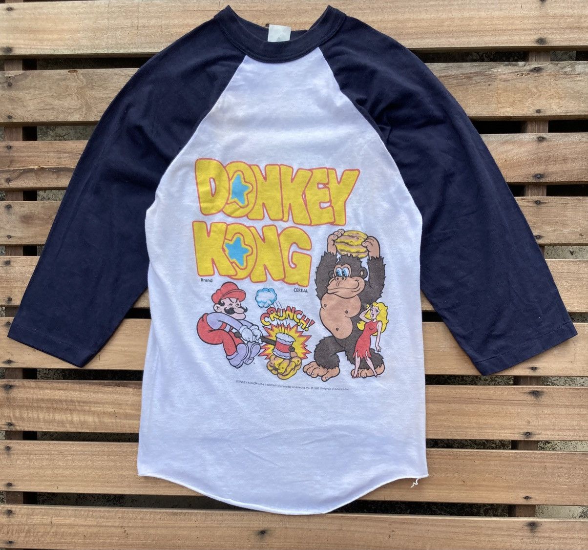Vintage Vintage 80s Nintendo Promo Donkey Kong Game Baseball T shirt Size US M / EU 48-50 / 2 - 2 Thumbnail