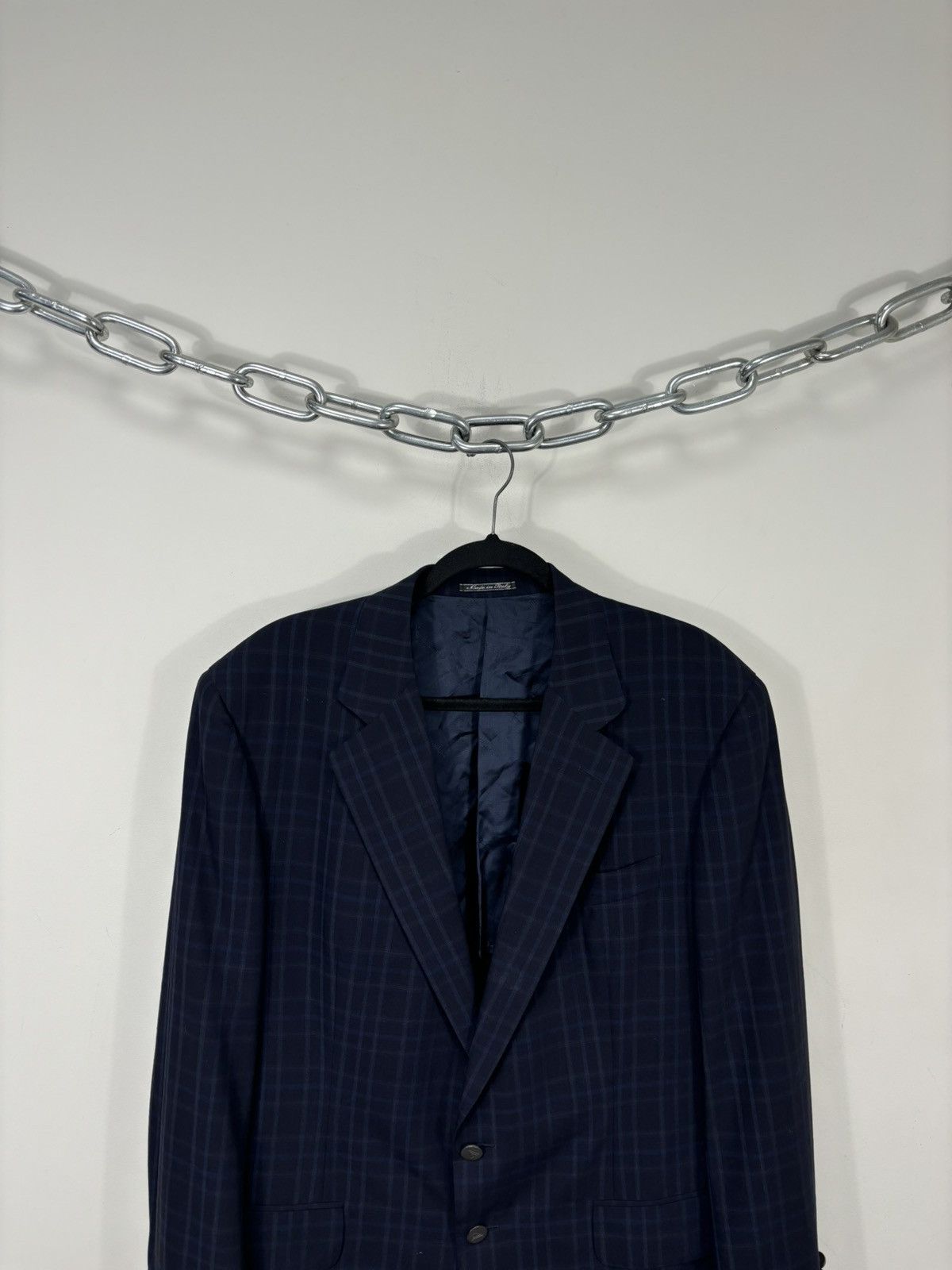 Aquascutum Aquascutum Men’s Windowpane Fine Worsted Wool Blazer Jacket Size 44R - 4 Thumbnail