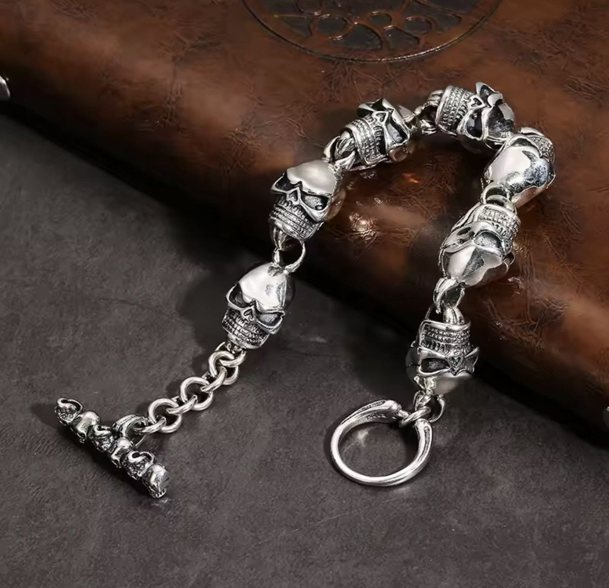 Other Skull Motorcycle Hand Rocker Punk Bracelet Size ONE SIZE - 2 Thumbnail