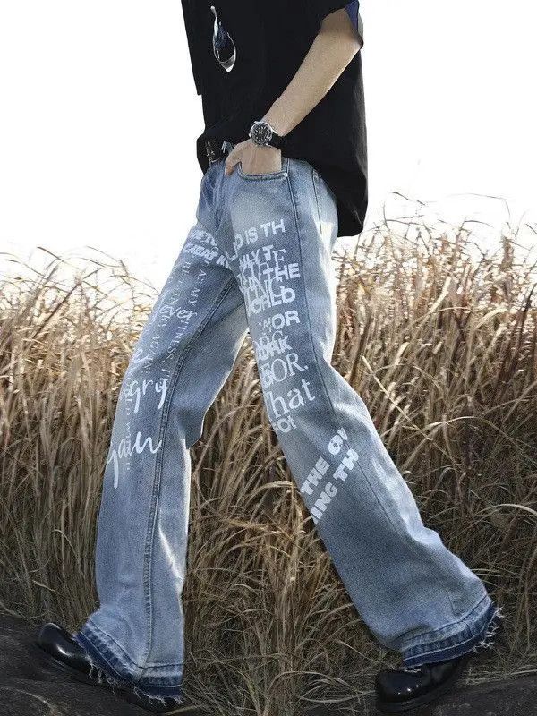 Japanese Brand Retro loose high street printed jeans Size US 32 / EU 48 - 5 Thumbnail