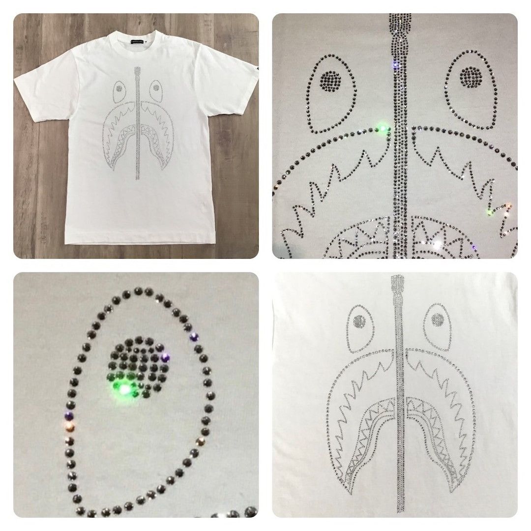 Bape × Swarovski 🔥NFS exclusive🔥 BAPE Swarovski Shark T-shirt a bathing ape Size US M / EU 48-50 / 2 - 1 Thumbnail