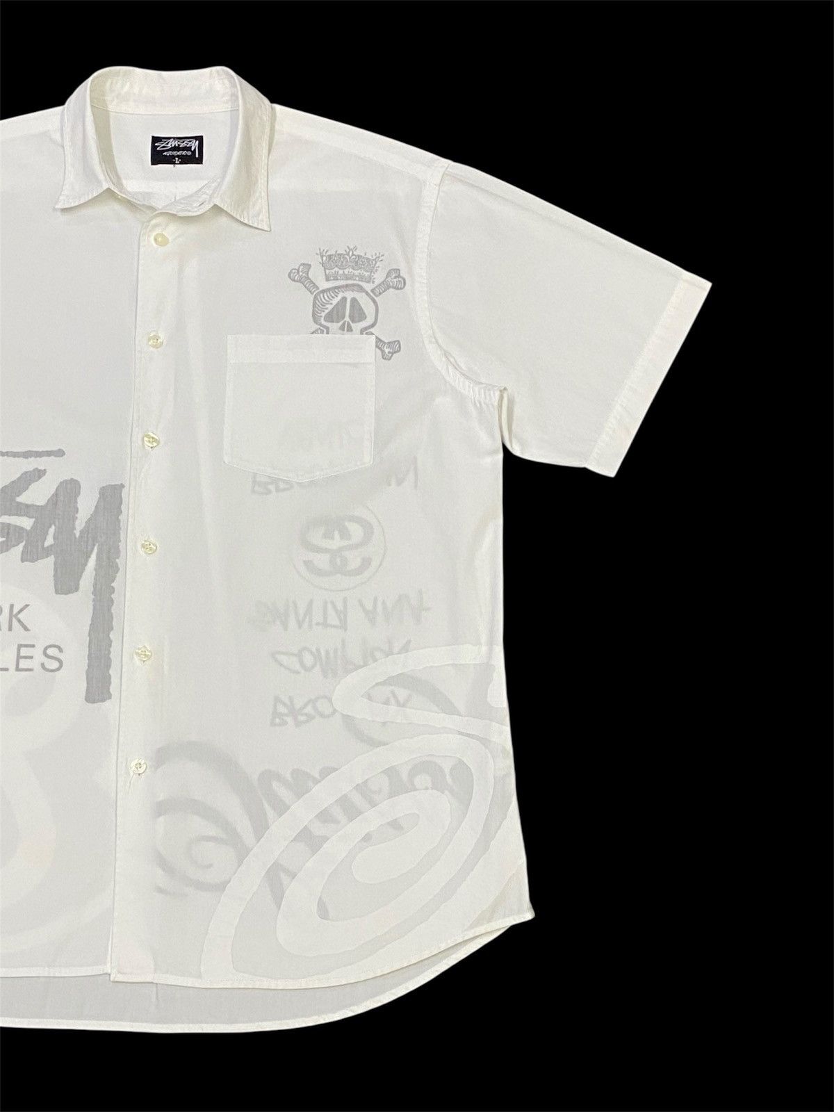 Stussy Stussy New York Printed Upside Down Button Ups Shirt Size US L / EU 52-54 / 3 - 8 Thumbnail