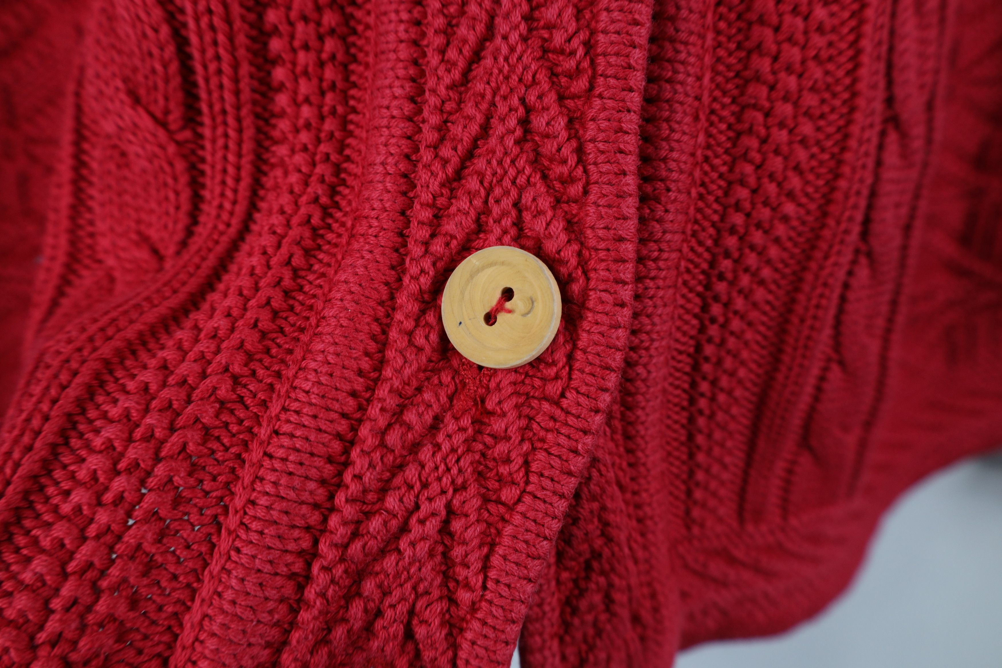L.L. Bean Vintage LL Bean Snowflake Fisherman Knit Cardigan Sweater Size M / US 6-8 / IT 42-44 - 5 Thumbnail