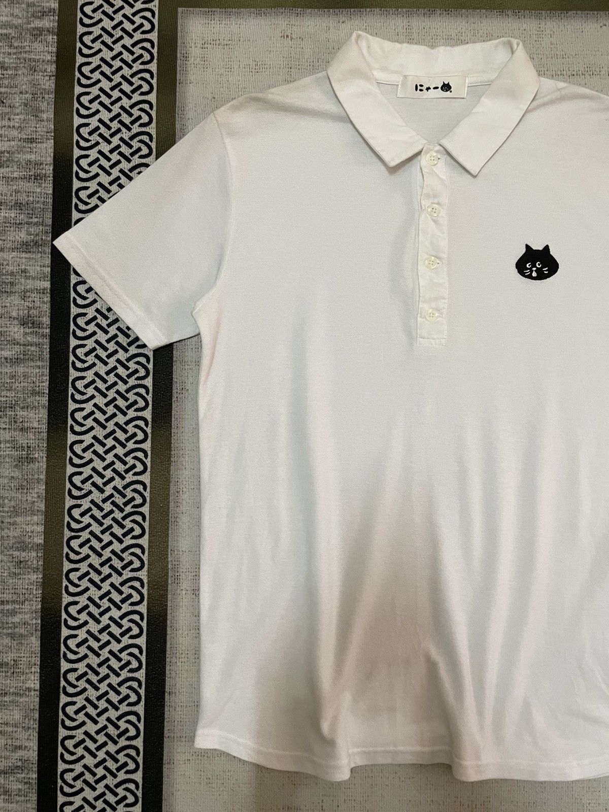 Issey Miyake × Japanese Brand NET-NET BY ISSEY MIYAKE CATS EMBROIDERED POLO TEE Size US L / EU 52-54 / 3 - 2 Thumbnail