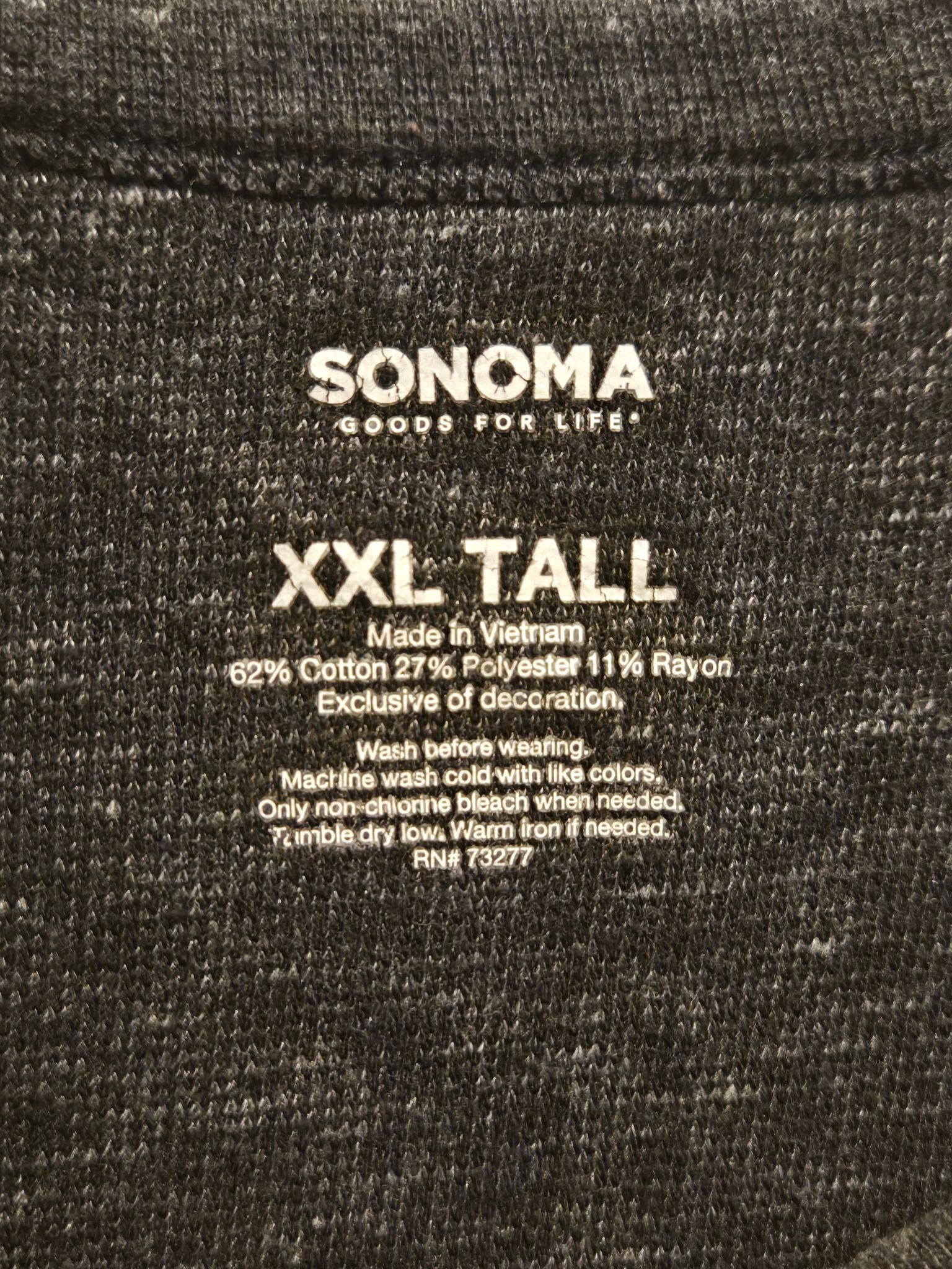 Sonoma Sonoma Long Sleeve Shirt Mens XXL Tall Dark Gray Waffle Size US XXL / EU 58 / 5 - 2 Thumbnail