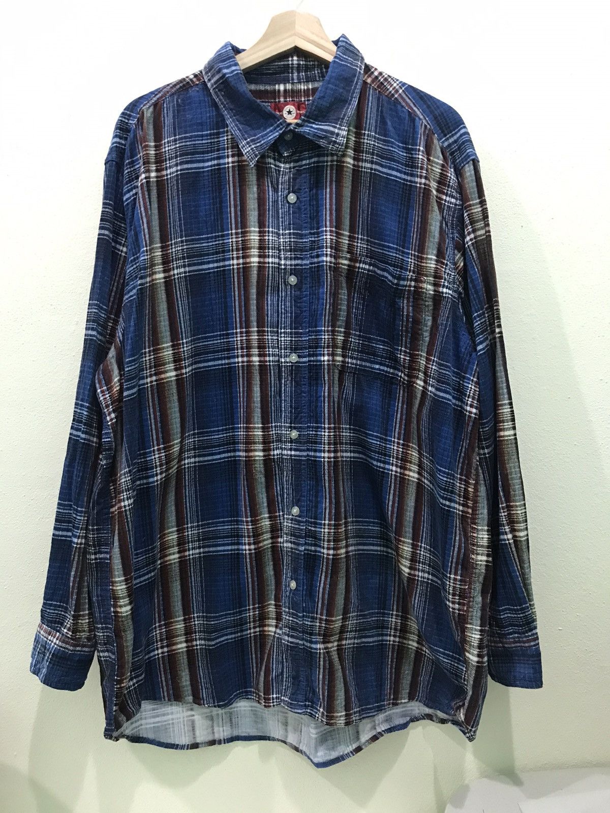 Converse Vintage Converse Baggy Style Plaid Tartan Flannel Shirt Size US XXL / EU 58 / 5 - 2 Thumbnail