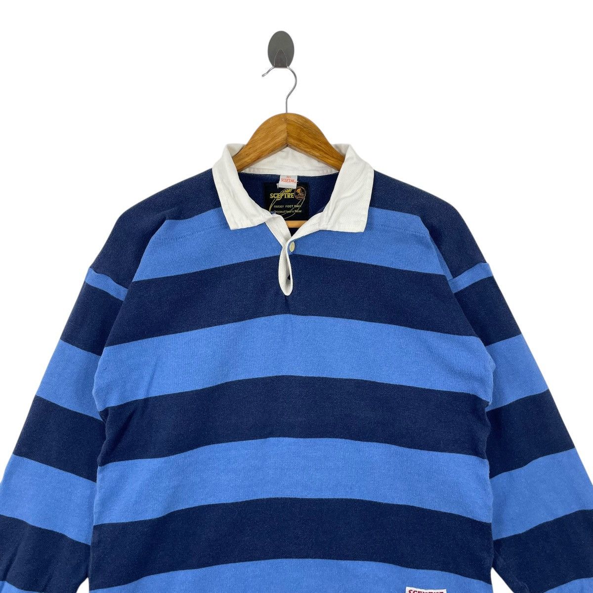 Japanese Brand × Vintage Vintage SCEPTRE Football Rugby Long Sleeve Stripe Rugby Shir Size US M / EU 48-50 / 2 - 2 Thumbnail