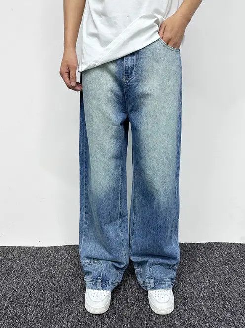 Japanese Brand × Jean Men's retro washed straight stretch all-match jeans Size US 32 / EU 48 - 1 Thumbnail