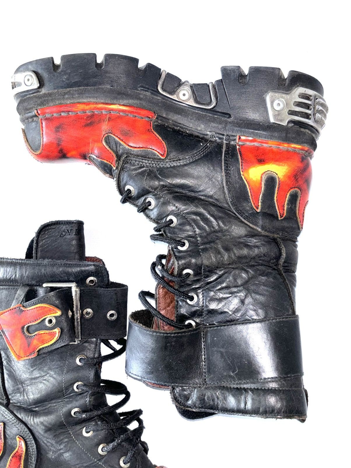 New Rock Vintage New Rock Flame leather boots Size US 8 / EU 41 - 7 Thumbnail