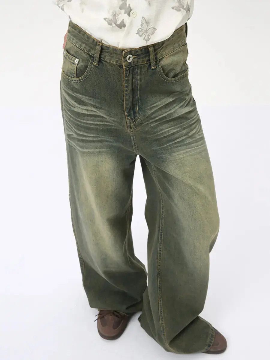 Japanese Brand Retro high street wide leg straight leg jeans Size US 32 / EU 48 - 4 Thumbnail