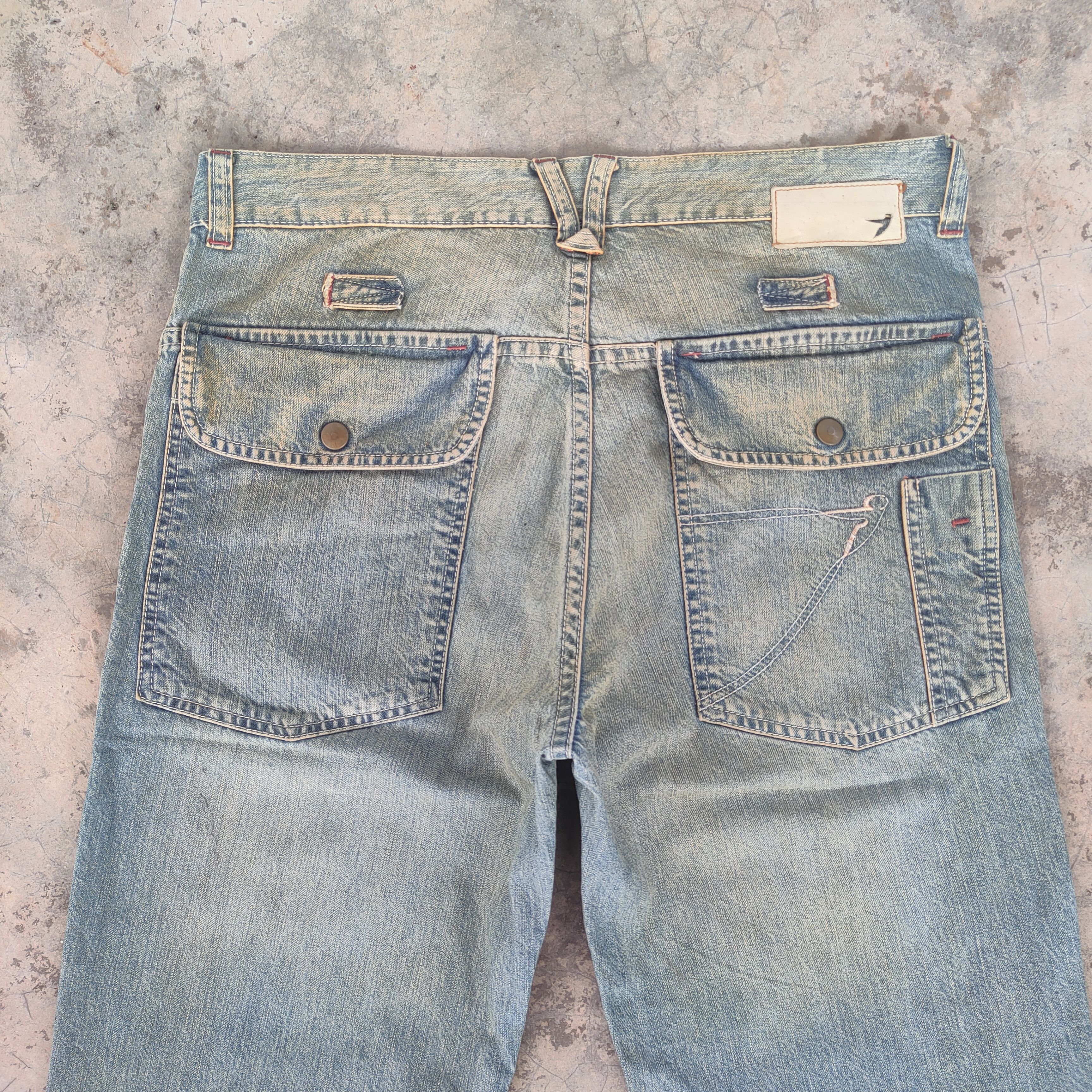 Japanese Brand Vtg japanese flare button fly faded denim jeans pants Size US 32 / EU 48 - 11 Thumbnail