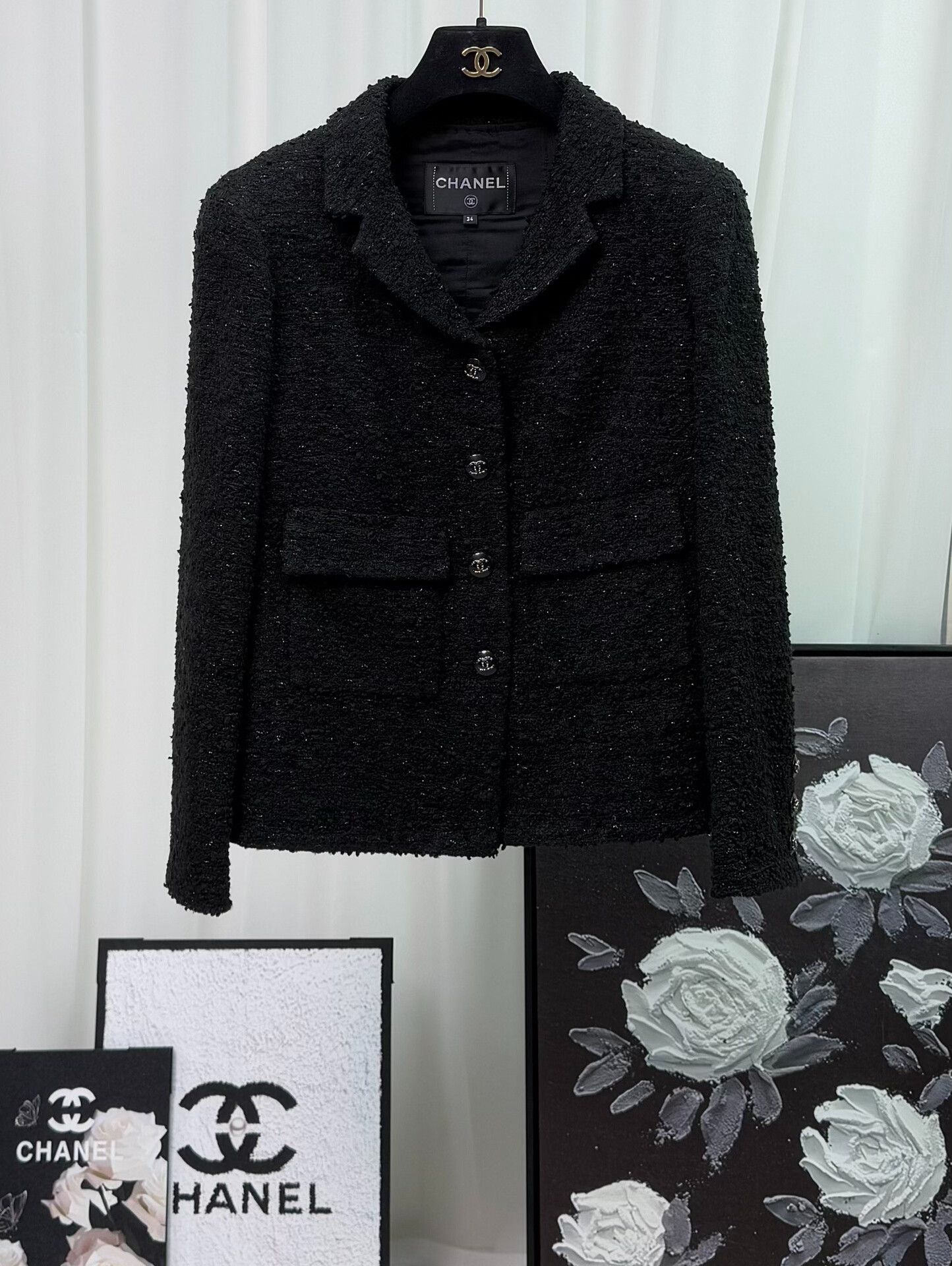 Chanel Chanel 21C Black Doll Collar Coat Size XXS / US 00 / IT 34 - 1 Thumbnail