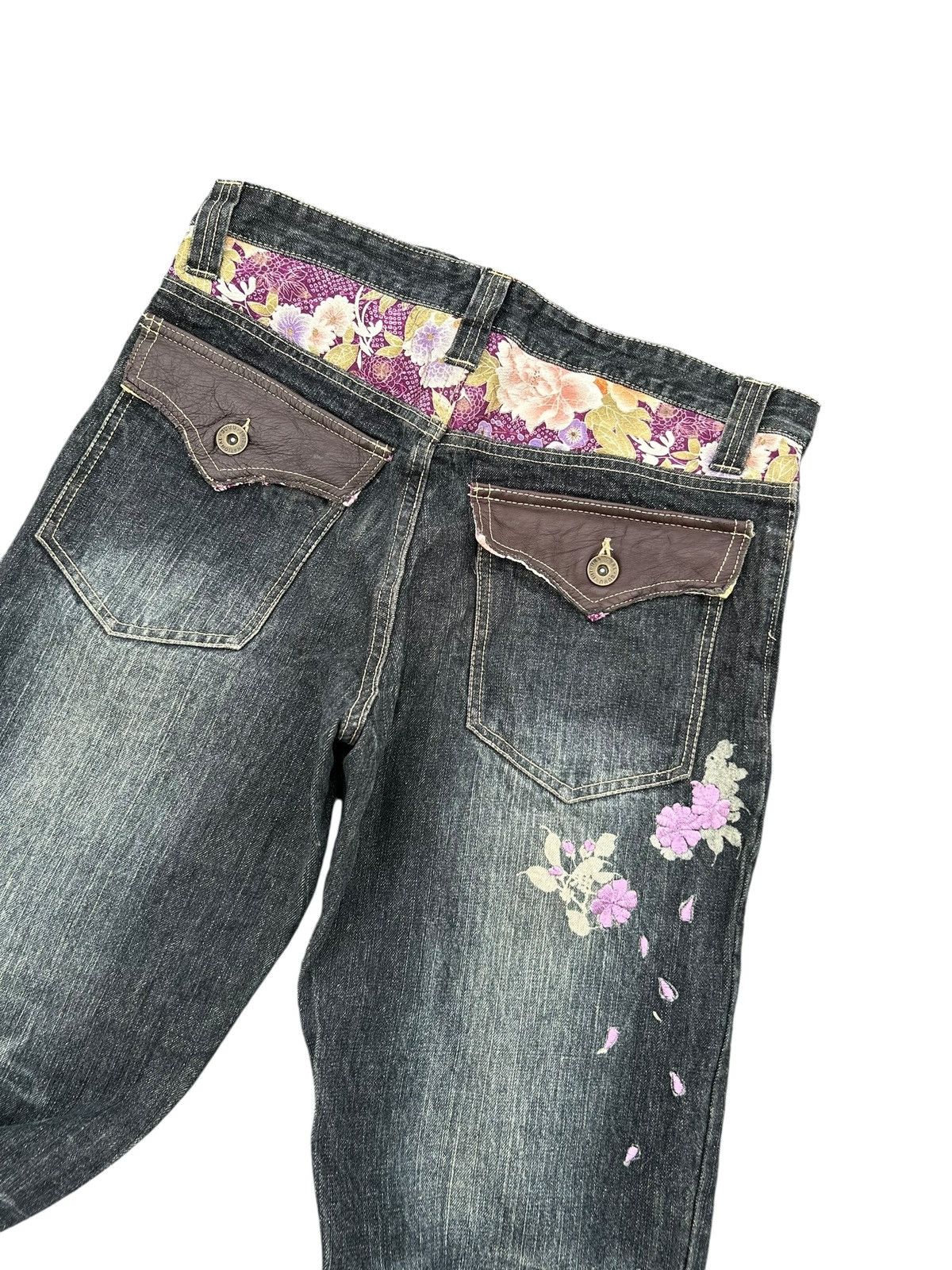 Japanese Brand × Kapital × Vintage Karakuri Tamashii Inspired Japanese GUMU Denim Jeans Rare ☠️ Size US 34 / EU 50 - 13 Thumbnail