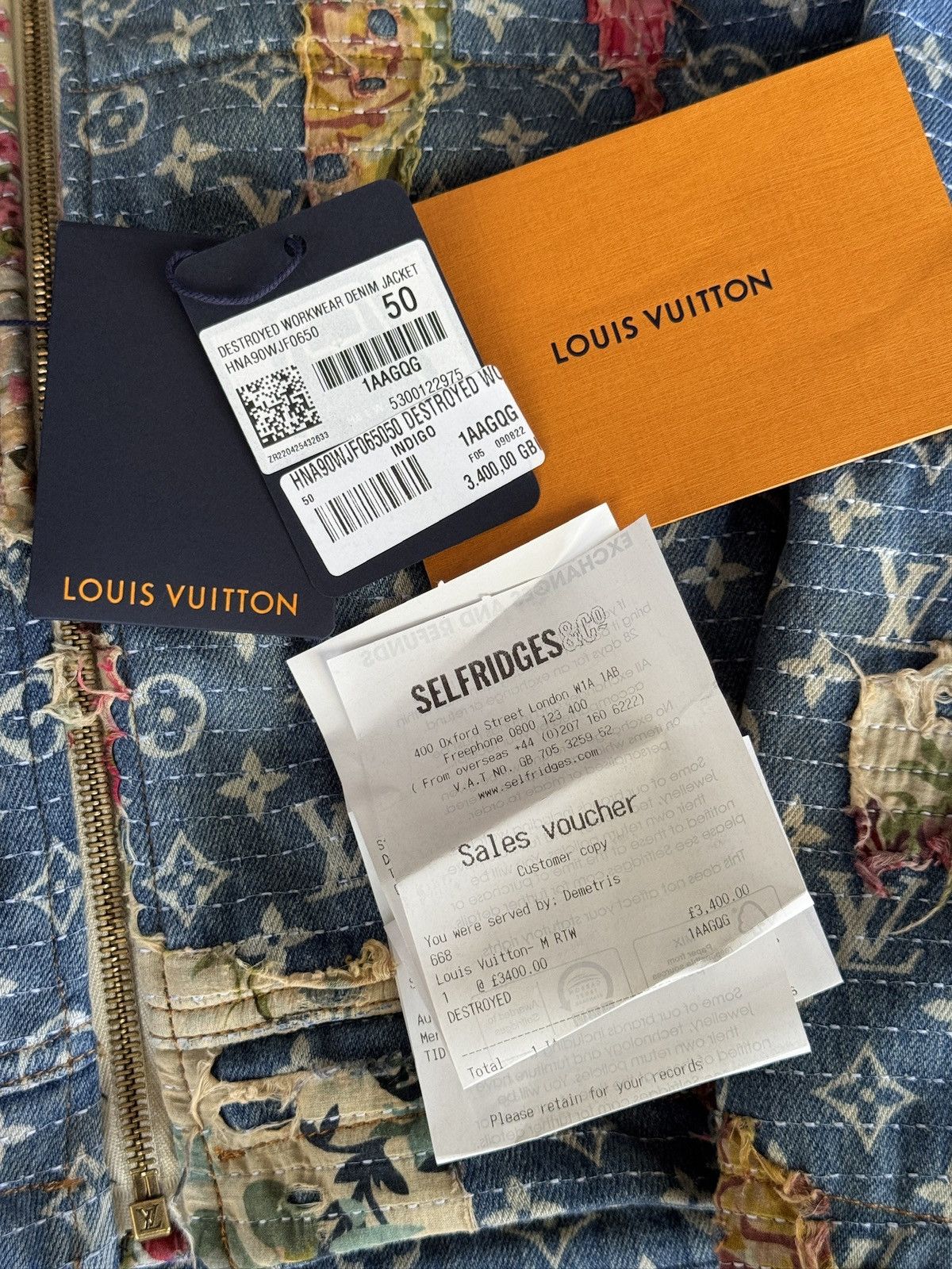Louis Vuitton DS Louis Vuitton Destroyed Workwear Denim Jacket Size US M / EU 48-50 / 2 - 12 Thumbnail