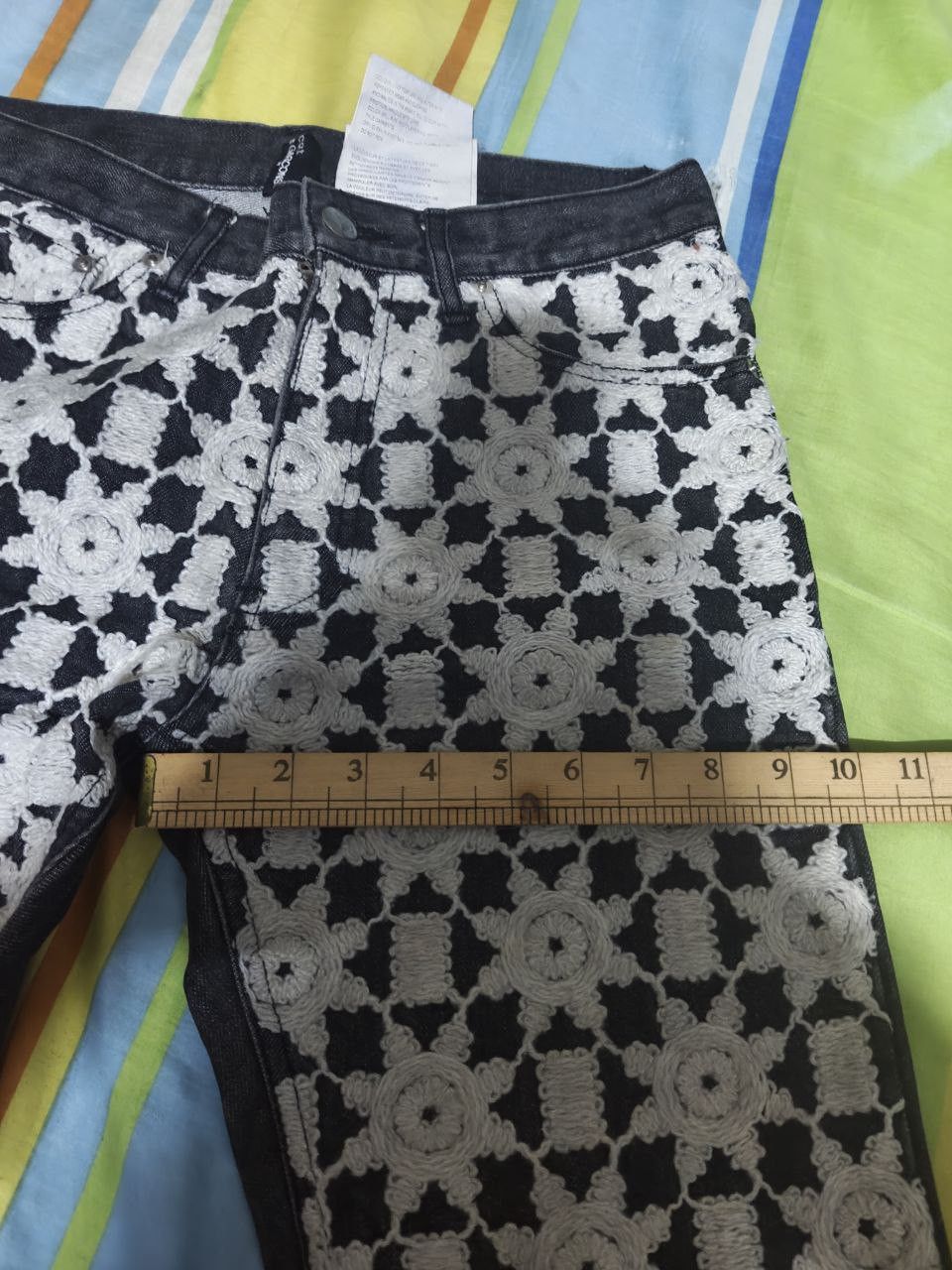 Comme des Garcons AD 2001 CDG Tricots Flower Knit Embroided Jeans Size US 28 / EU 44 - 10 Thumbnail