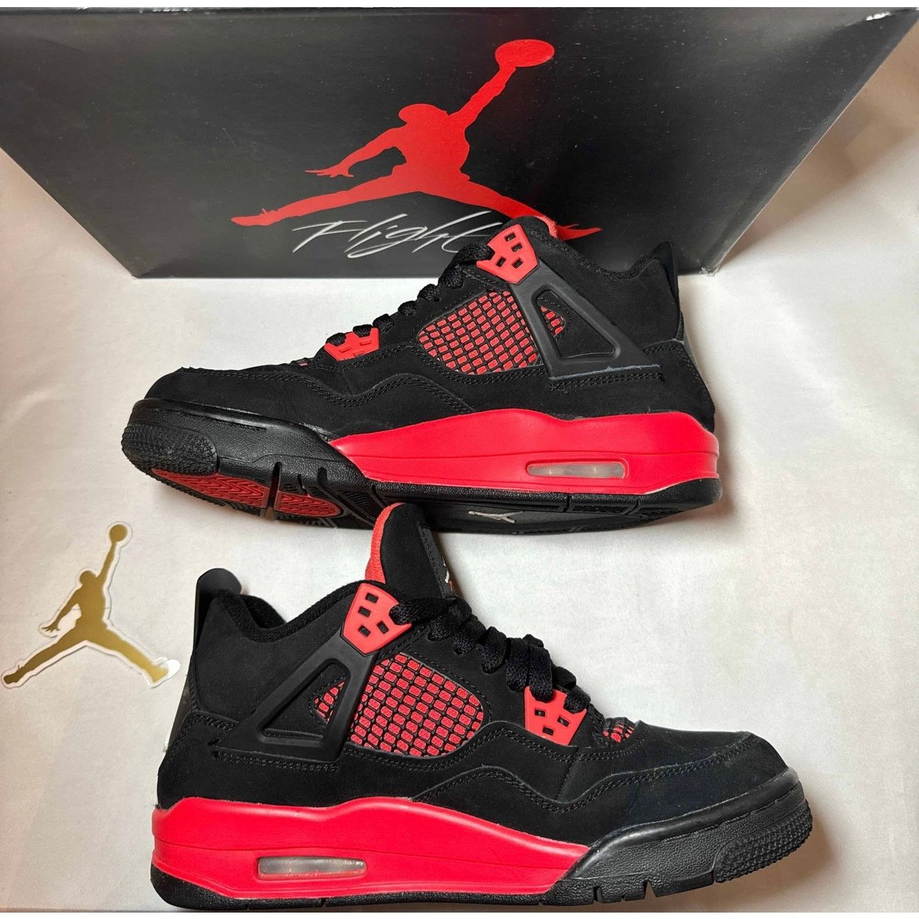 Jordan Brand × Nike Size 6.5 Nike Air Jordan 4 Retro GS Red Thunder Men's Shoes Size US 6.5 / EU 39-40 - 3 Thumbnail