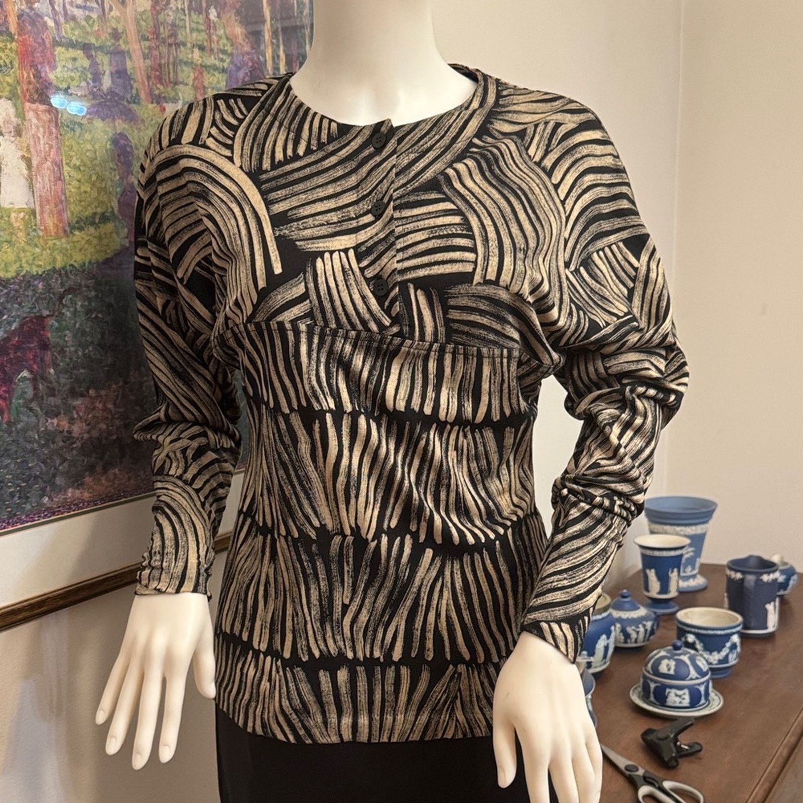 Missoni Vintage 80s Missoni for Neiman Marcus Wool Blouse Small Size S / US 4 / IT 40 - 2 Thumbnail