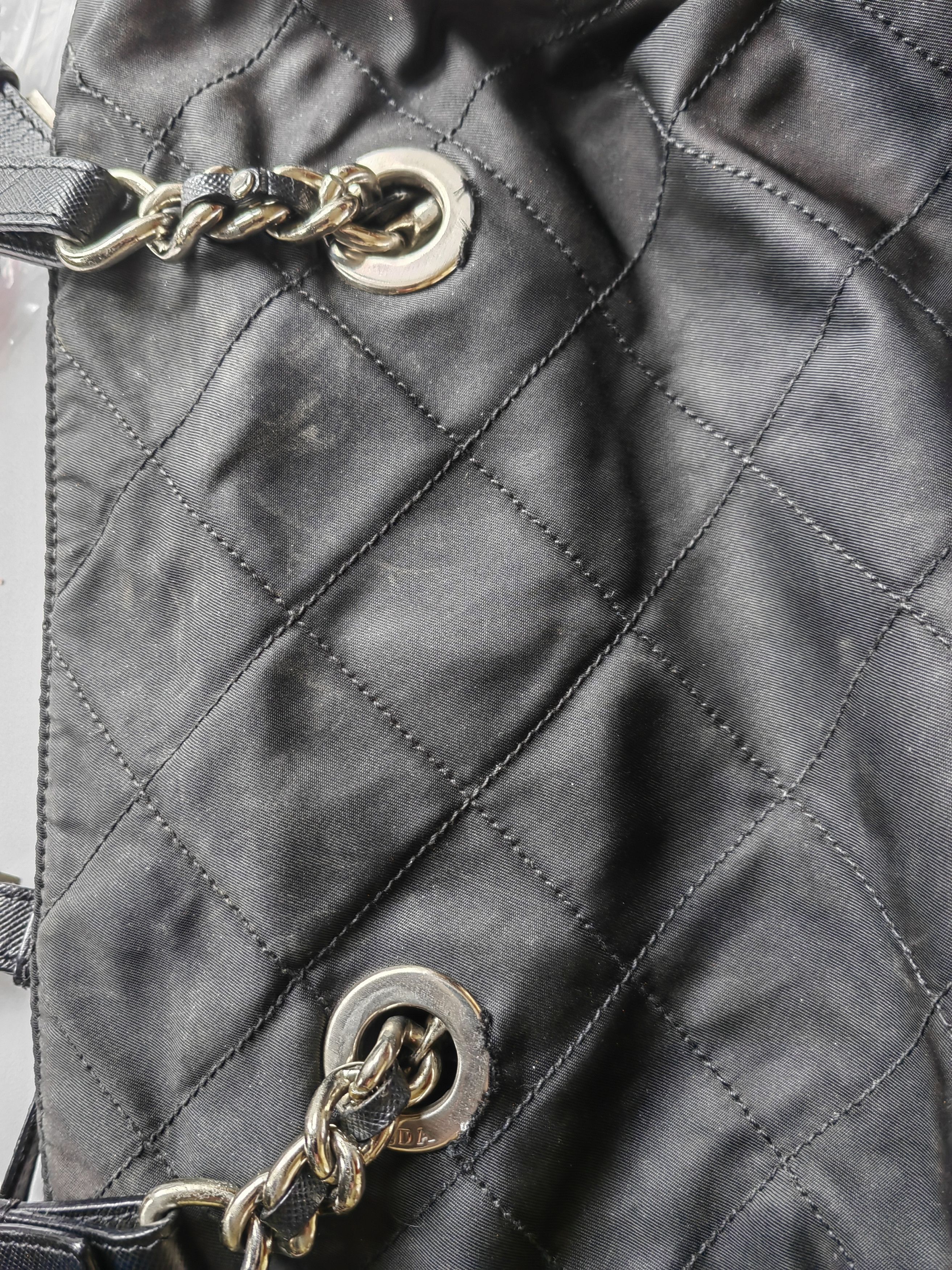 Prada Authentic Prada Shoulder Bag Nylon Chain Side Logo Black Size ONE SIZE - 15 Thumbnail