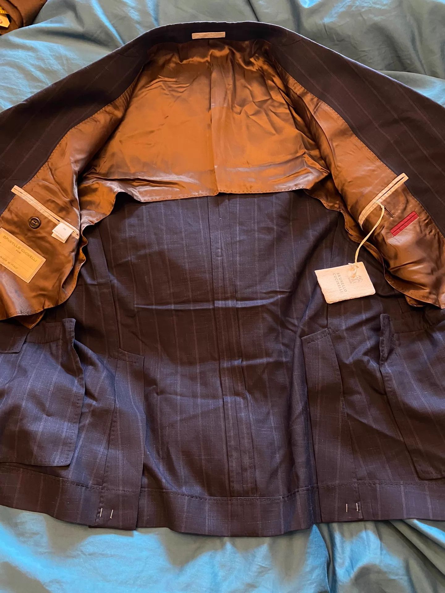 Brunello Cucinelli BC Double-Breasted Wool-Linen-Silk Suit 50 Size 50R - 9 Thumbnail