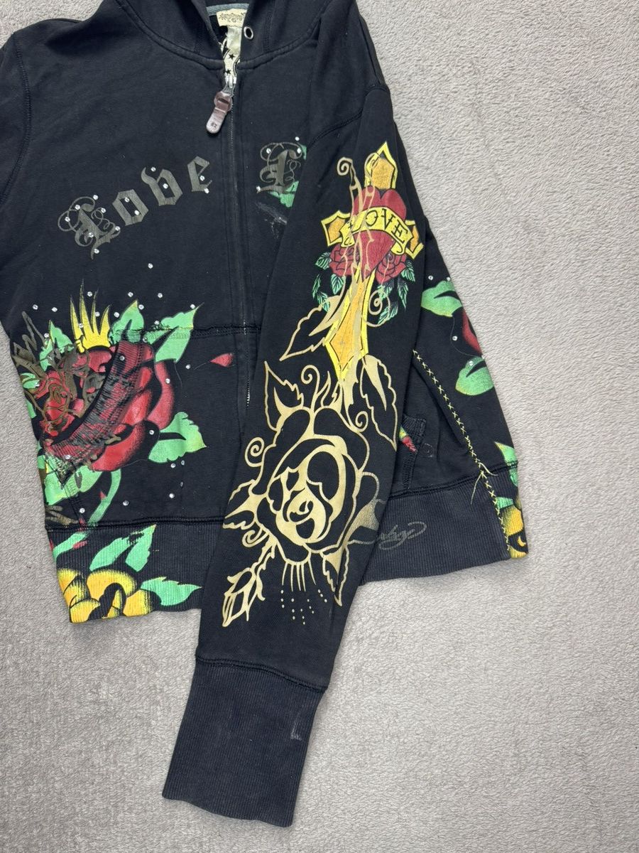 Japanese Brand Lobe Y2K Faded Rhinestone Hoodie Hysteric Glamour LGB style Size US S / EU 44-46 / 1 - 5 Thumbnail