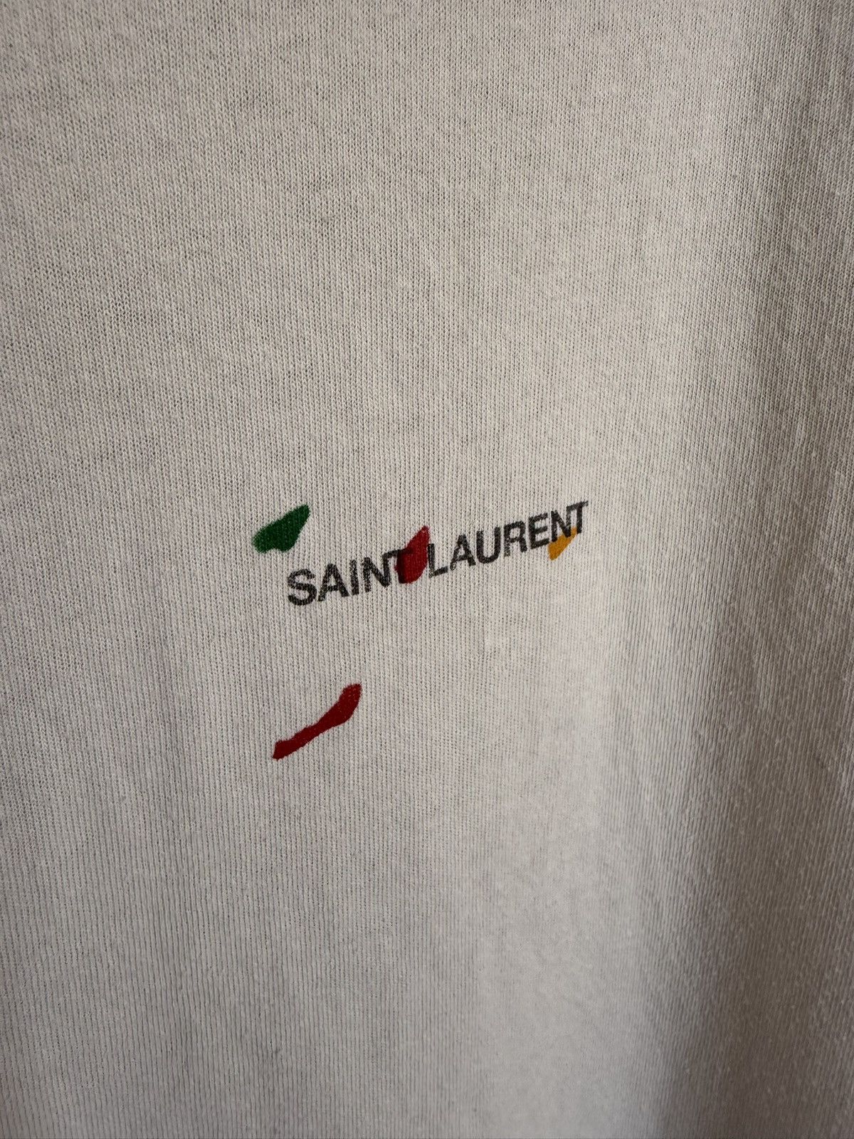 Saint Laurent Paris Saint Laurent Rive Gauche paint splatter logo T shirt XL Size US XL / EU 56 / 4 - 10 Thumbnail