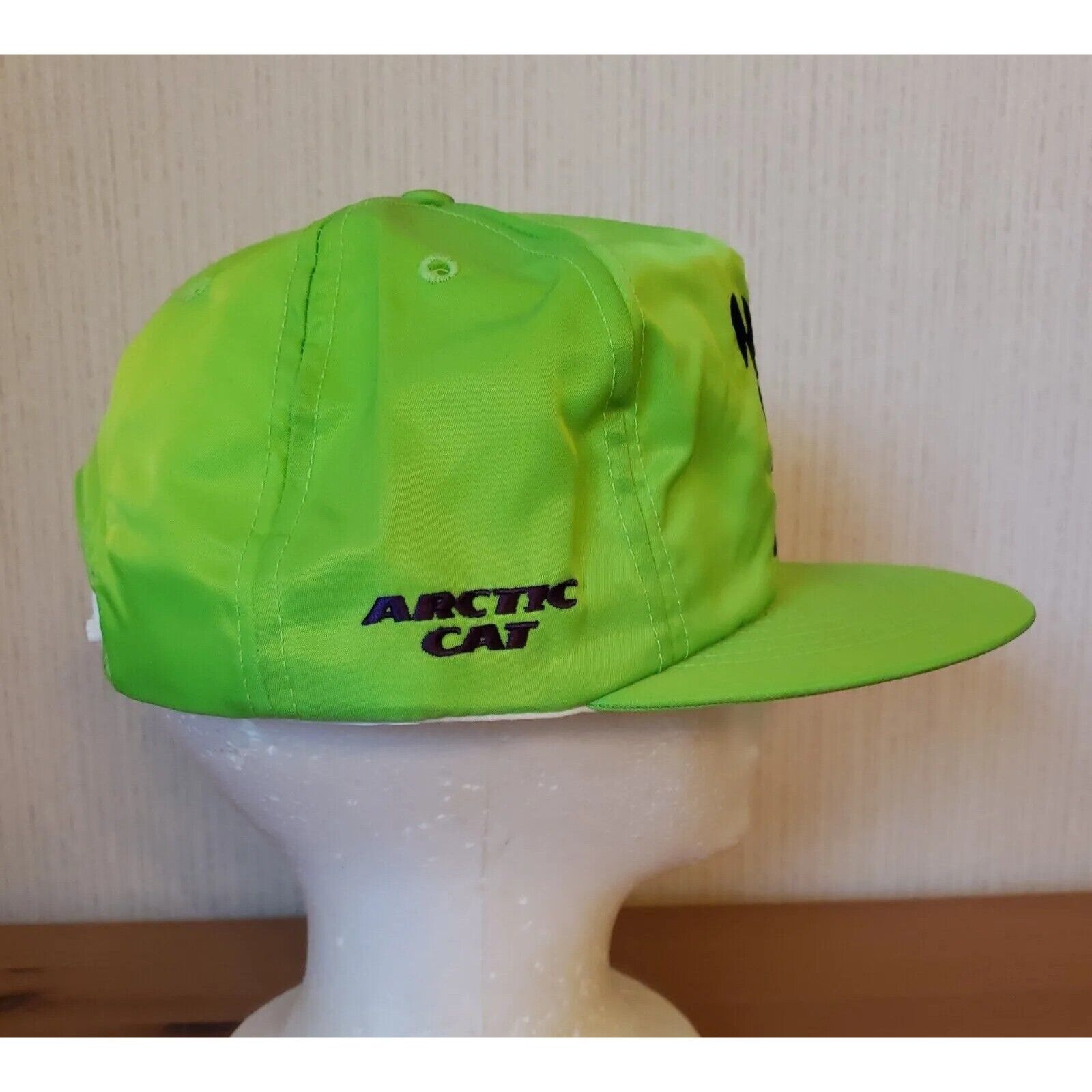 Vintage Vtg Arctic Cat 5 Panel Hat Snowmobile Racing Green Nylon Dad Size ONE SIZE - 7 Thumbnail